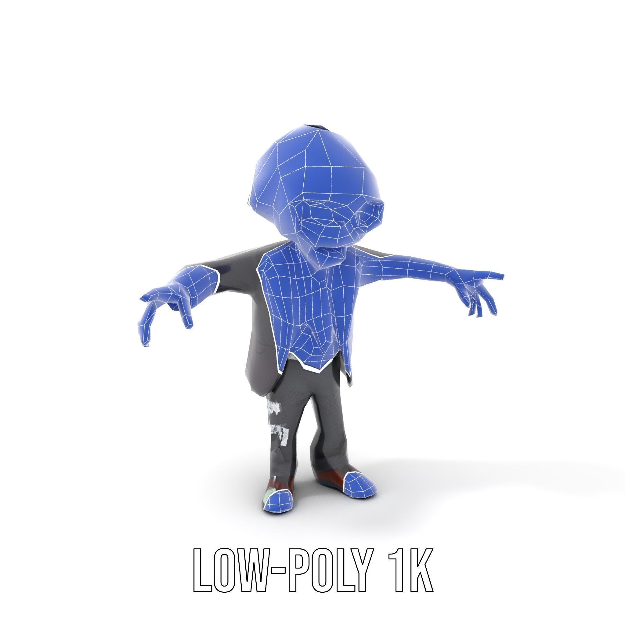 Zombie Businessman Rigged and Animated D Character Model Low-poly 3D model_23
