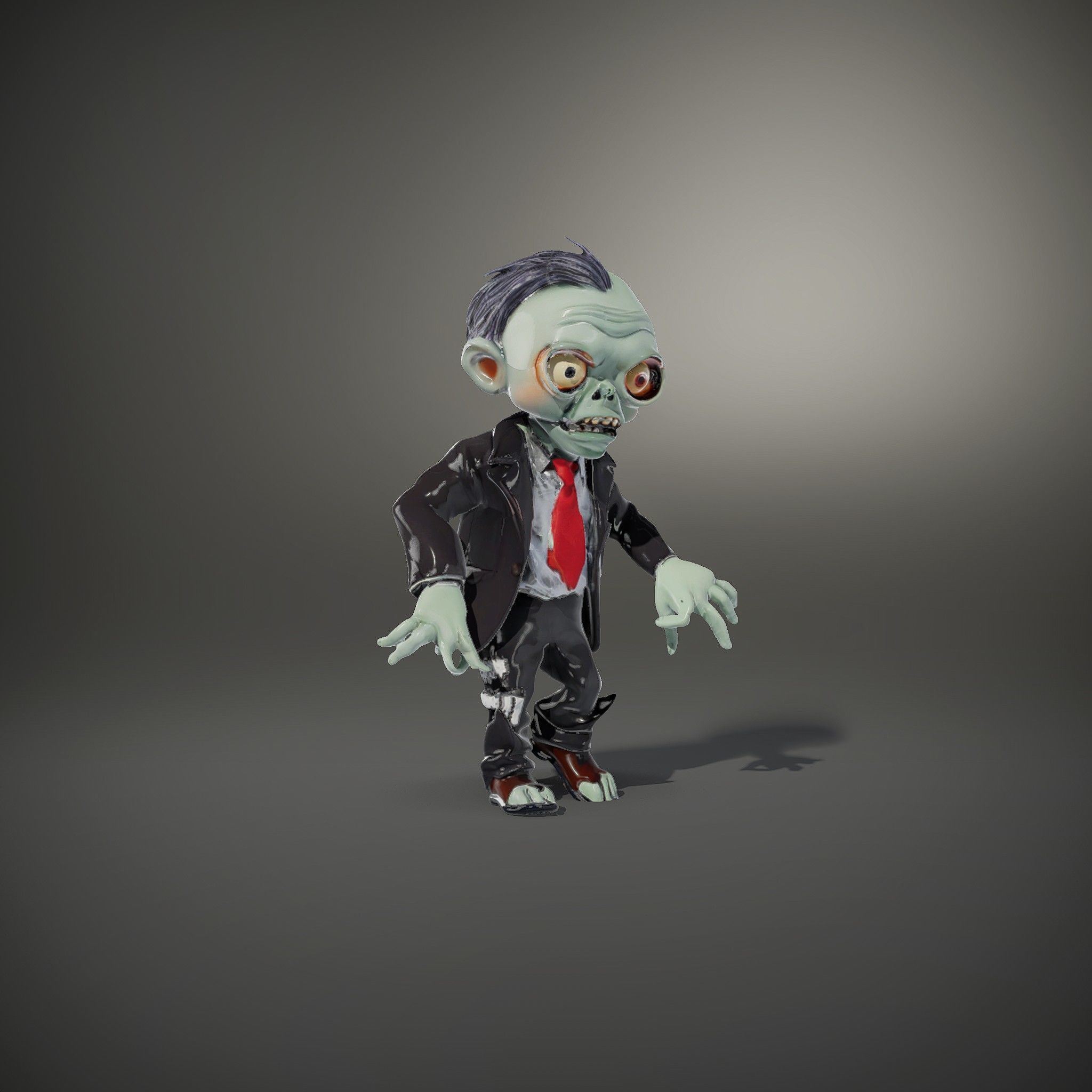 Zombie Businessman Rigged and Animated D Character Model Low-poly 3D model_37