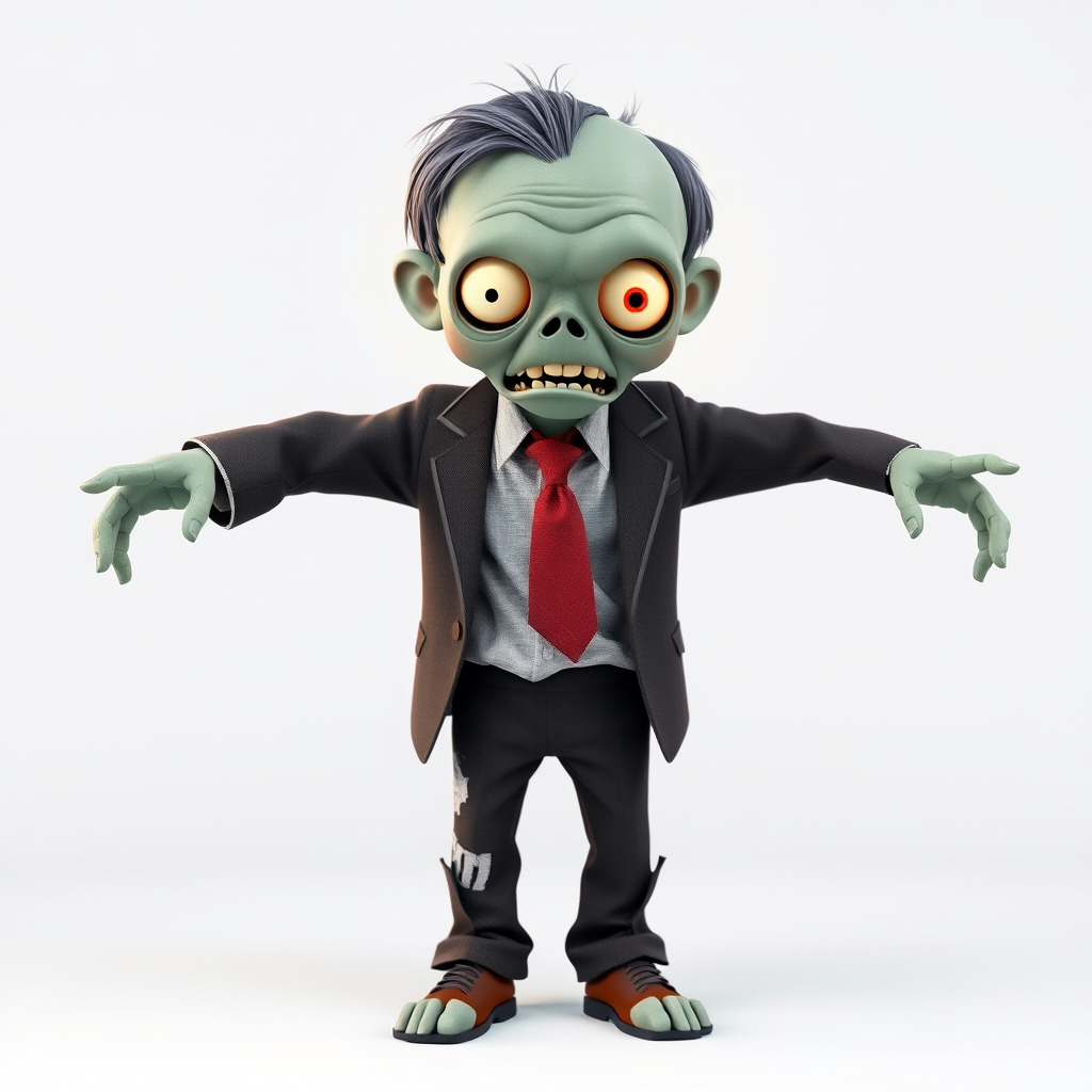 Zombie Businessman Rigged and Animated D Character Model Low-poly 3D model_3