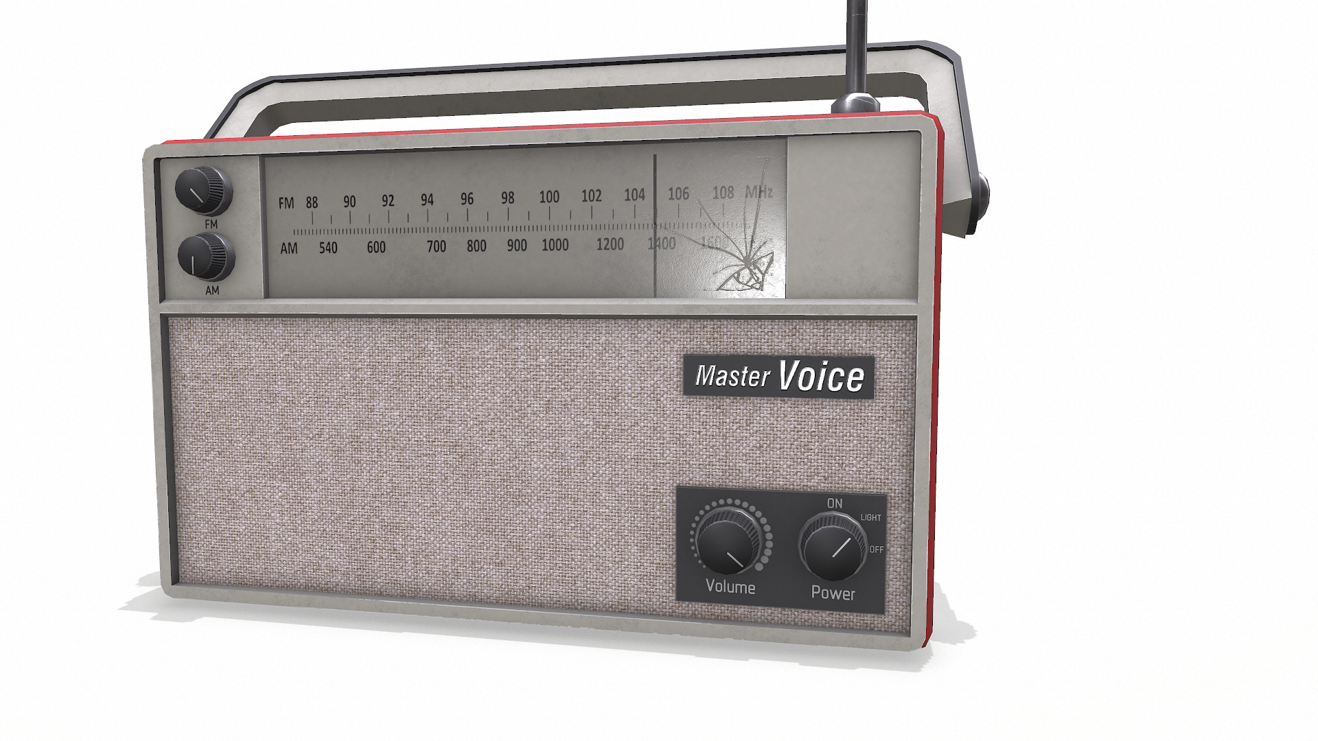 Old Retro Vintage Radio Low-poly PBR Low-poly 3D model_5