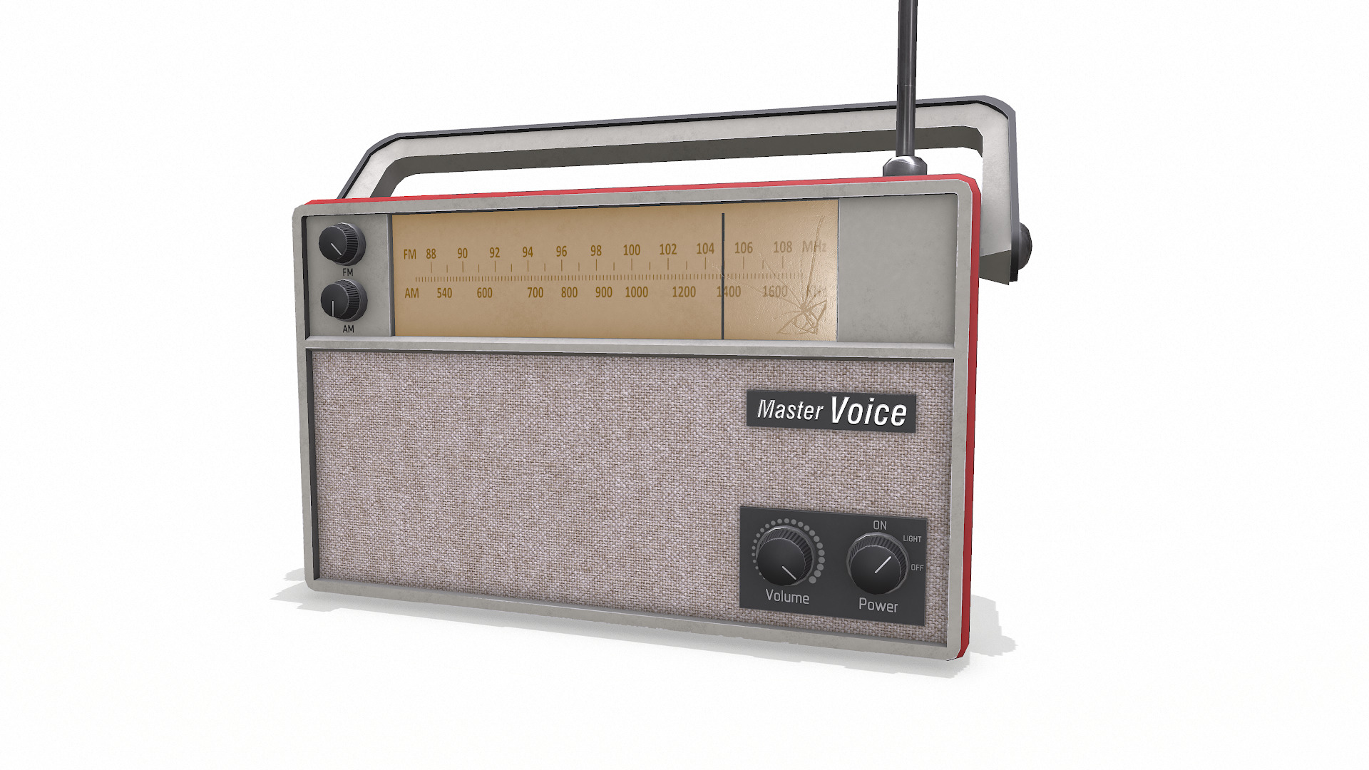 Old Retro Vintage Radio Low-poly PBR Low-poly 3D model_7