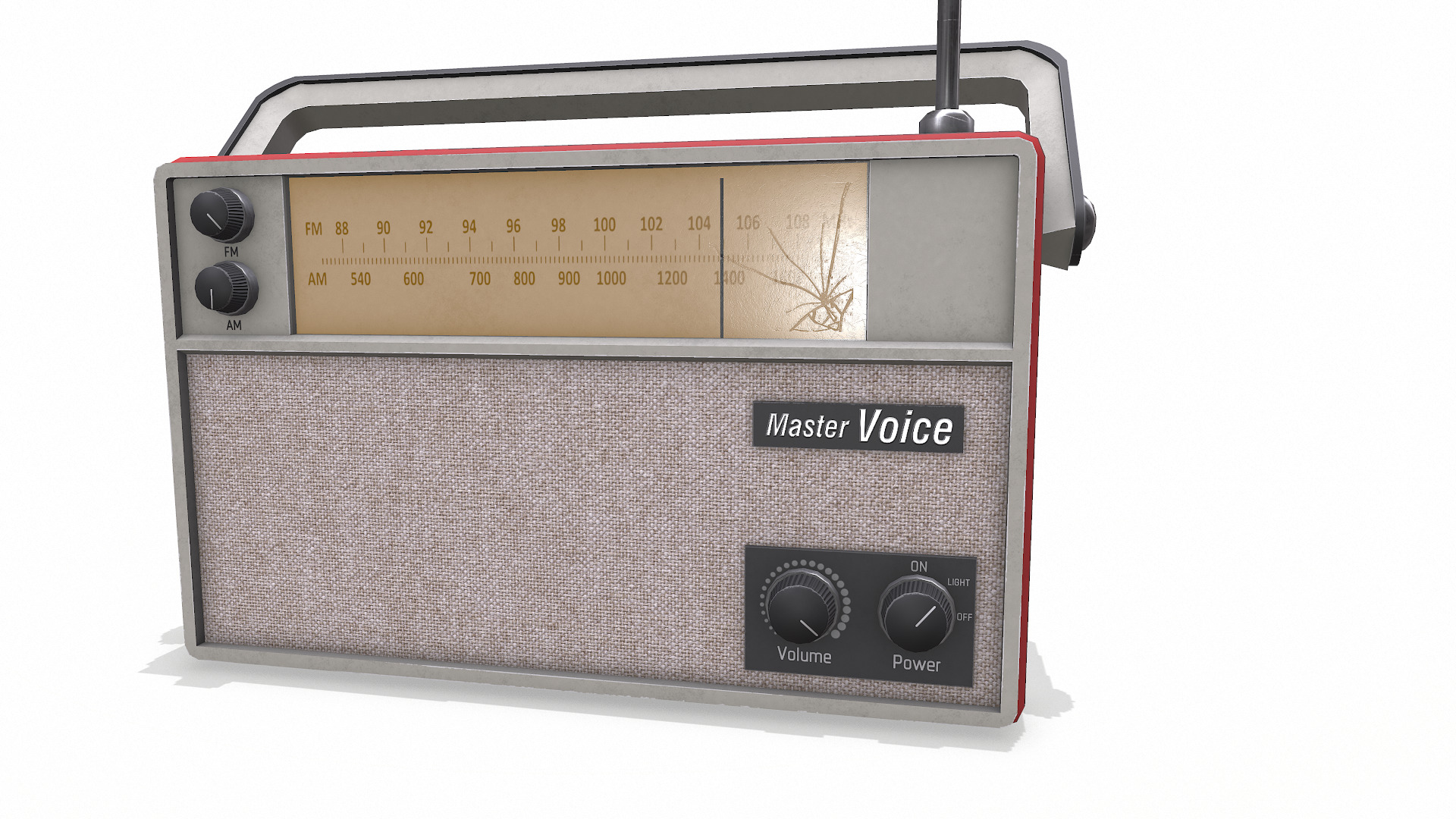 Old Retro Vintage Radio Low-poly PBR Low-poly 3D model_4
