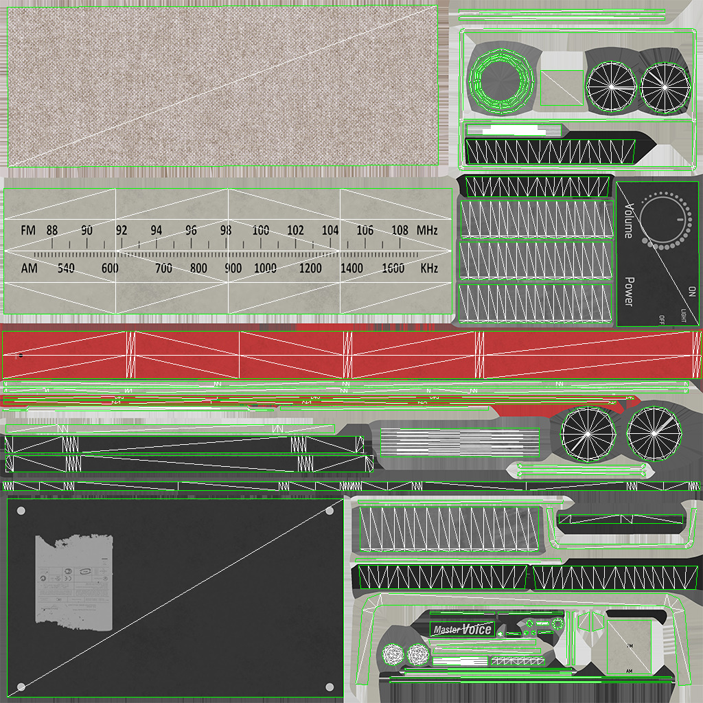 Old Retro Vintage Radio Low-poly PBR Low-poly 3D model_19