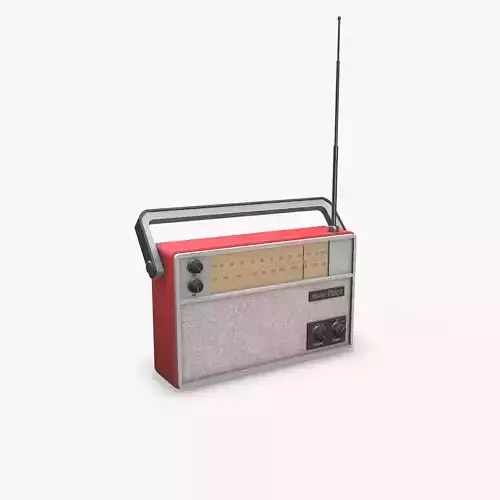 Old Retro Vintage Radio Low-poly PBR