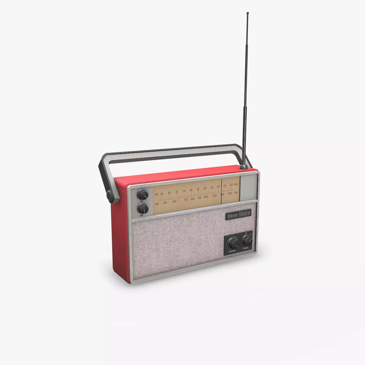 Old Retro Vintage Radio Low-poly PBR Low-poly 3D model_0