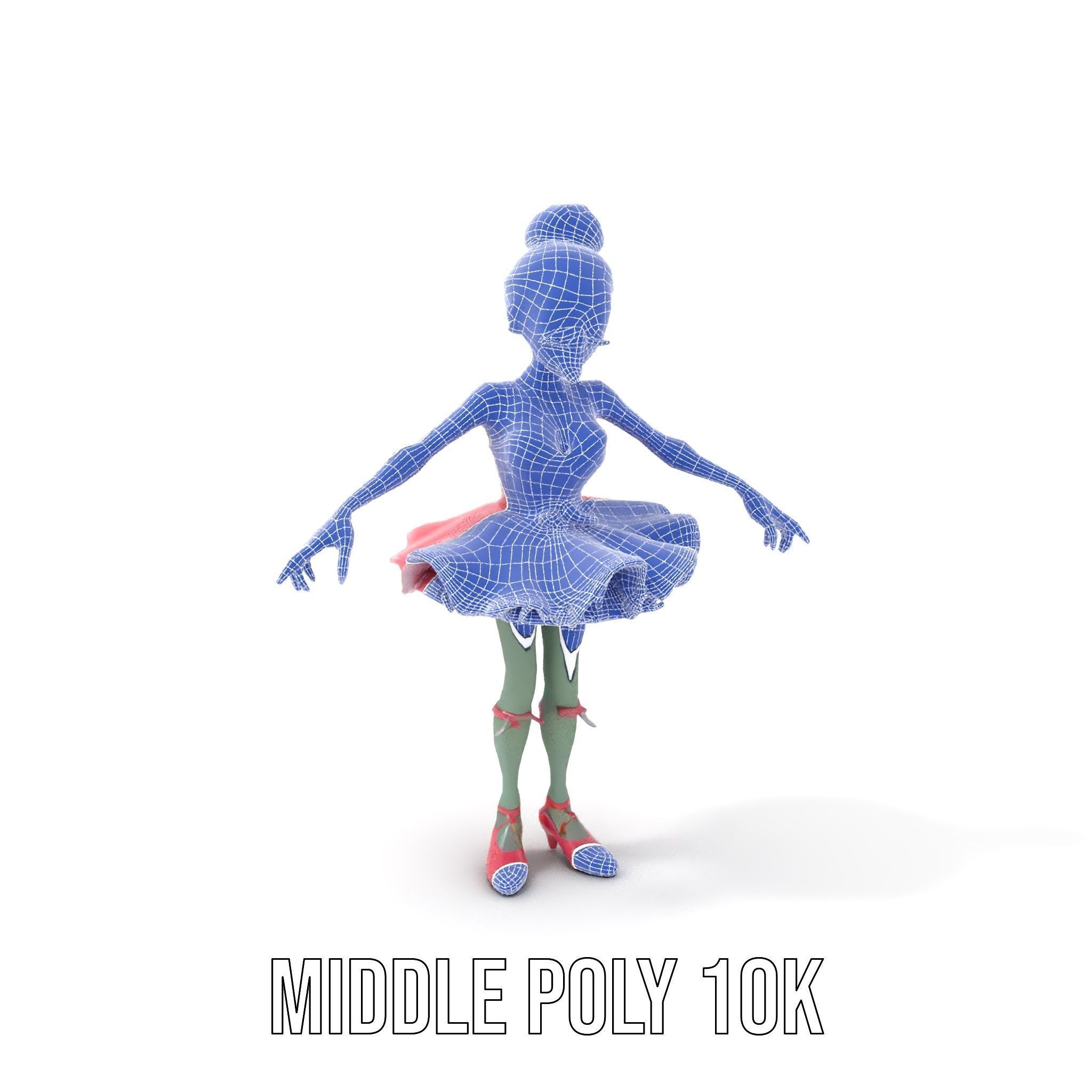 Zombie Ballerina Character Model  Rigged and Animated Low-poly 3D model_22