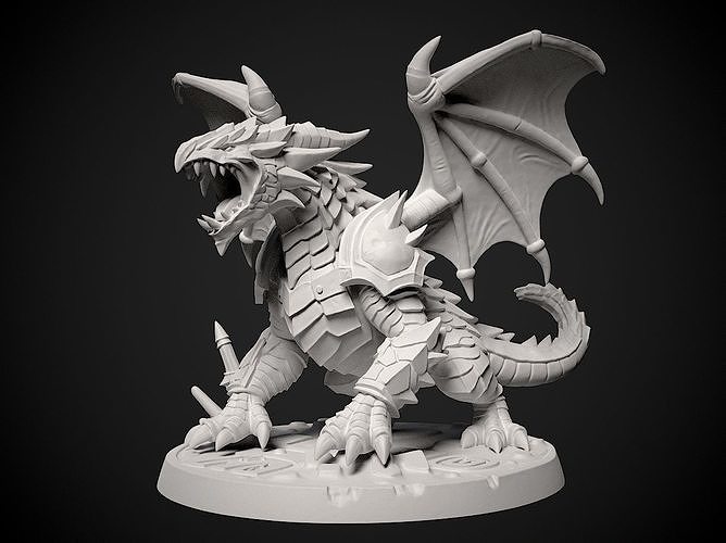 Miniature of Warrior Dragon- 3d print model 3D print model