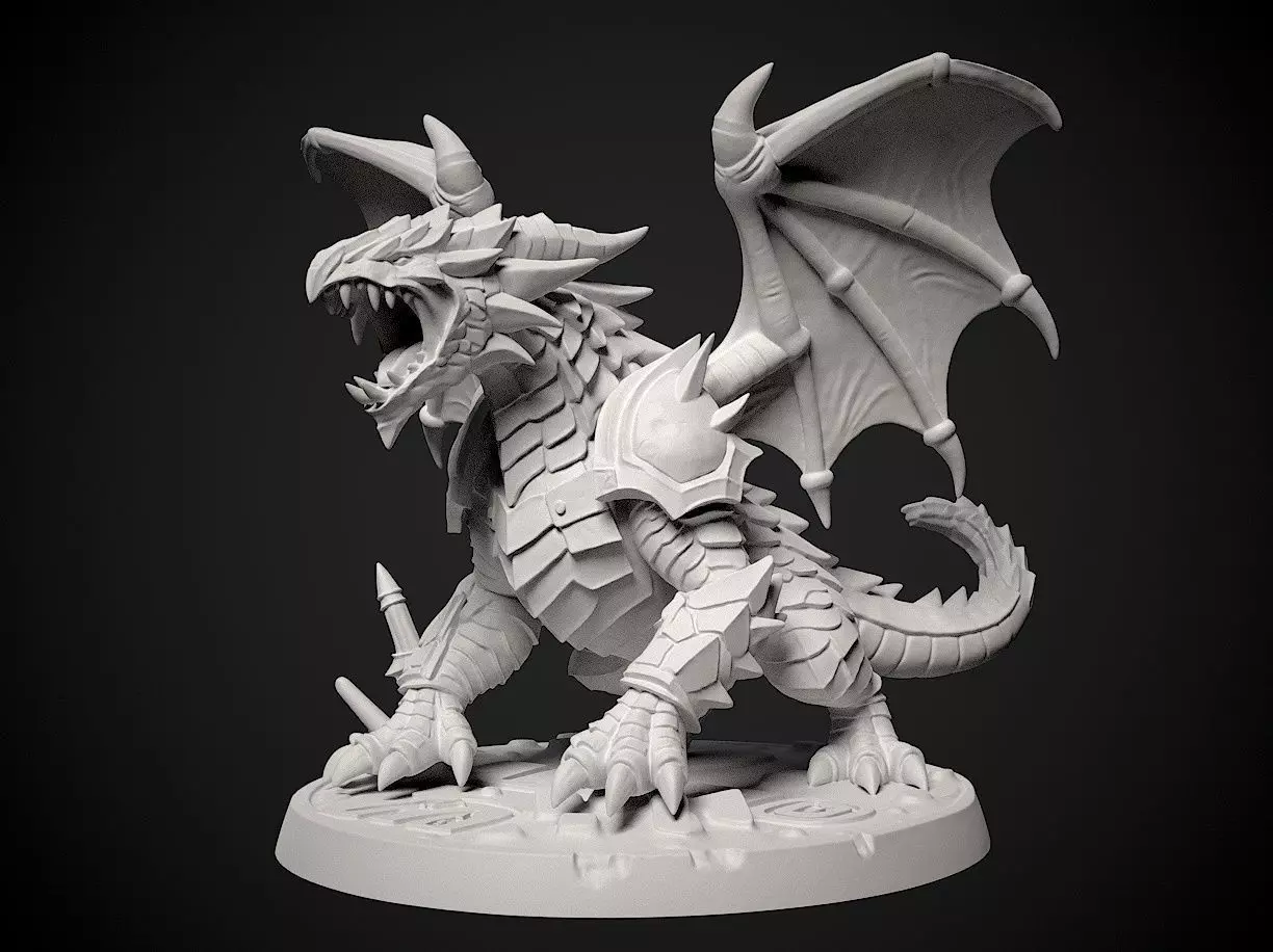 Miniature of Warrior Dragon- 3d print model Free 3D print model