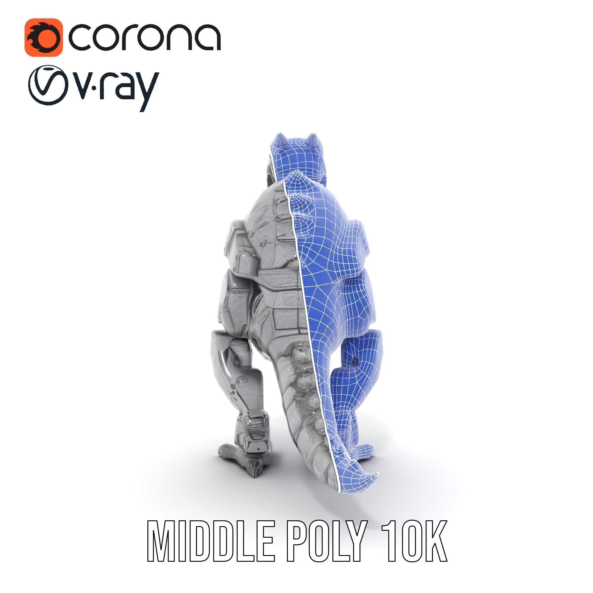 Futuristic Robotic Dinosaur Model Pack Low-poly 3D model_30