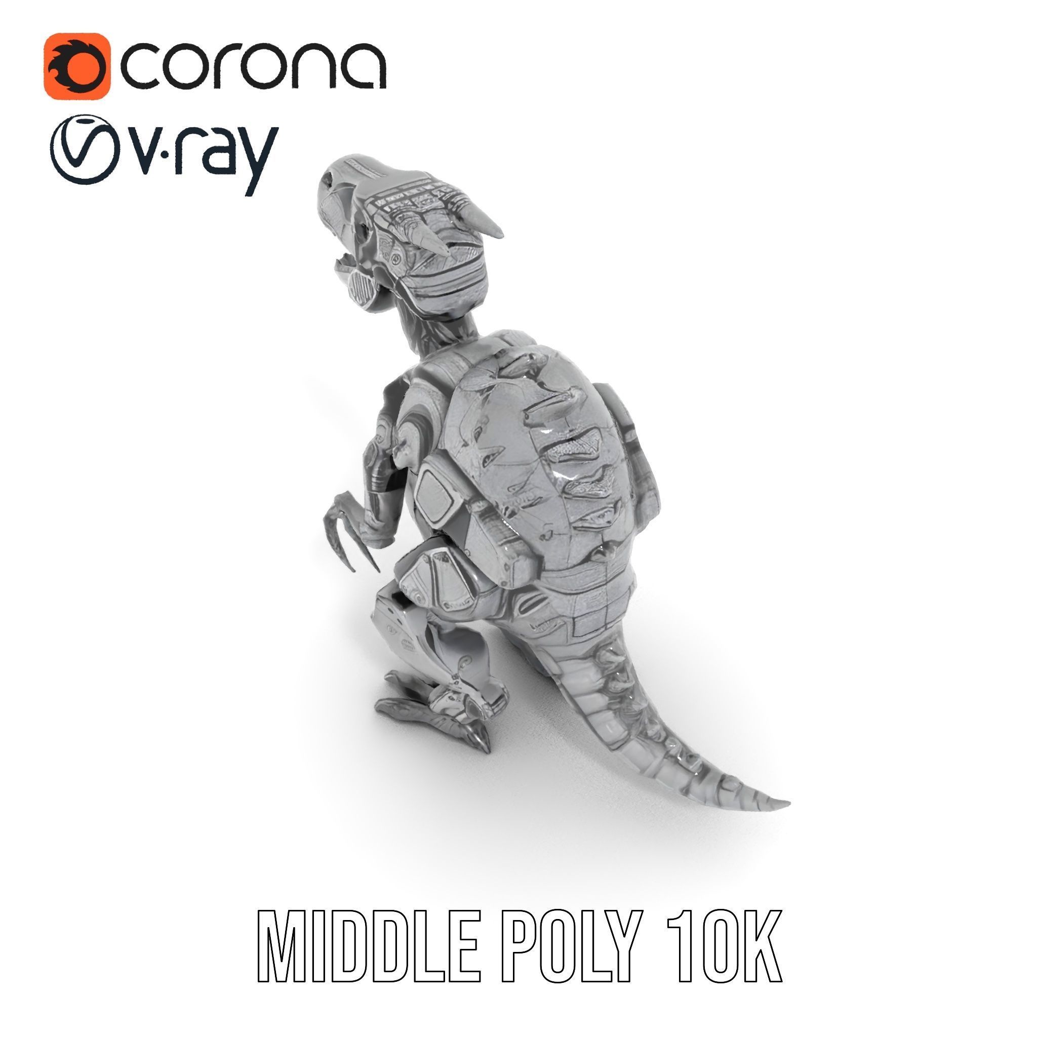 Futuristic Robotic Dinosaur Model Pack Low-poly 3D model_18