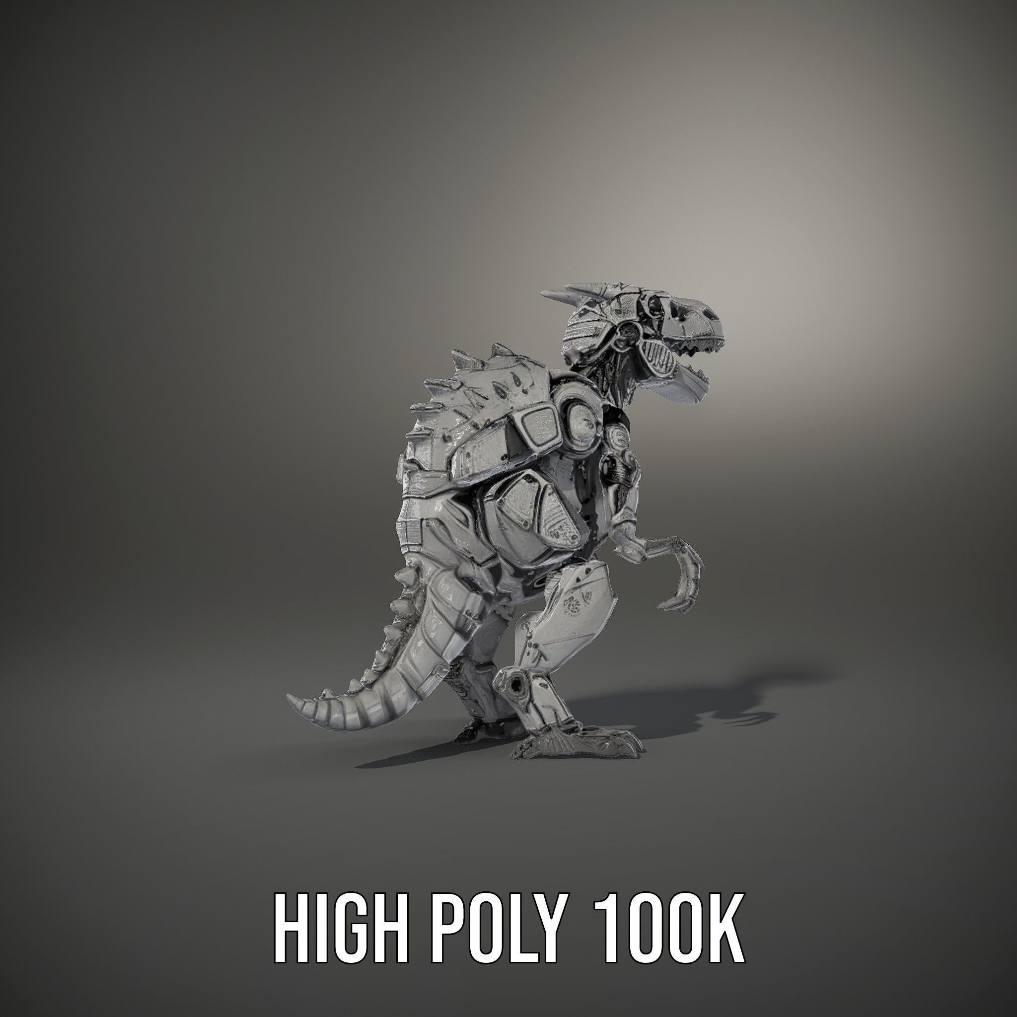 Futuristic Robotic Dinosaur Model Pack Low-poly 3D model_10