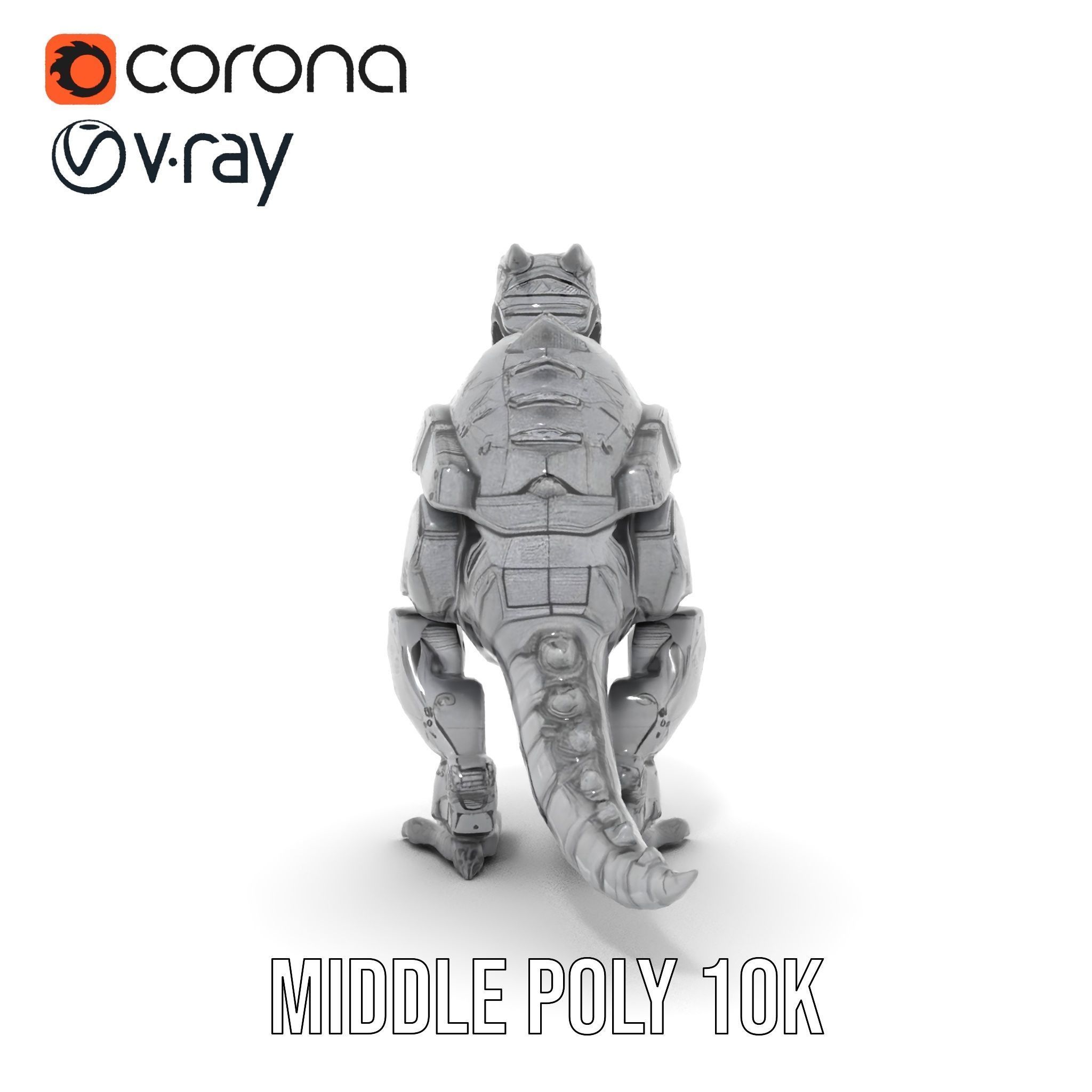 Futuristic Robotic Dinosaur Model Pack Low-poly 3D model_5