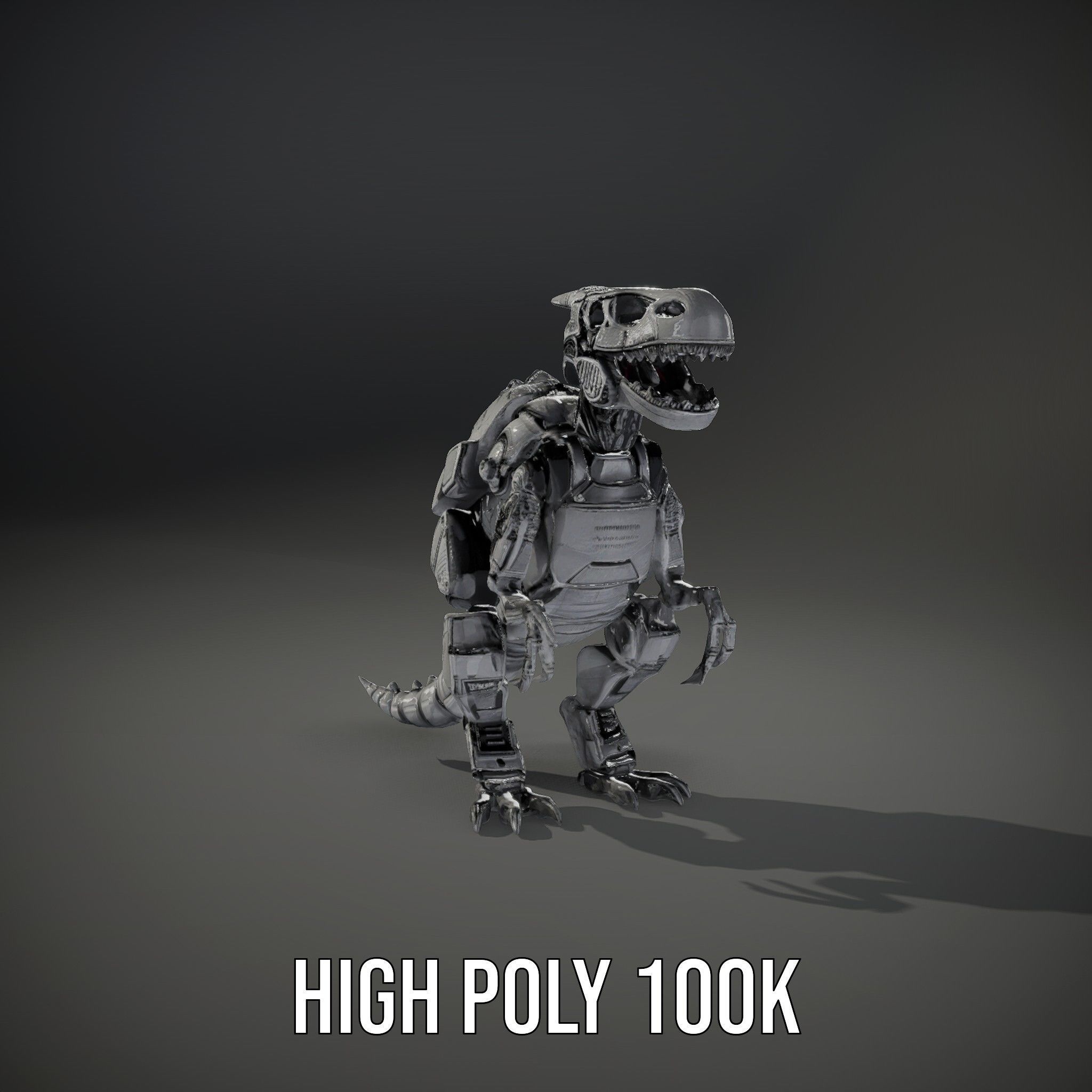 Futuristic Robotic Dinosaur Model Pack Low-poly 3D model_8