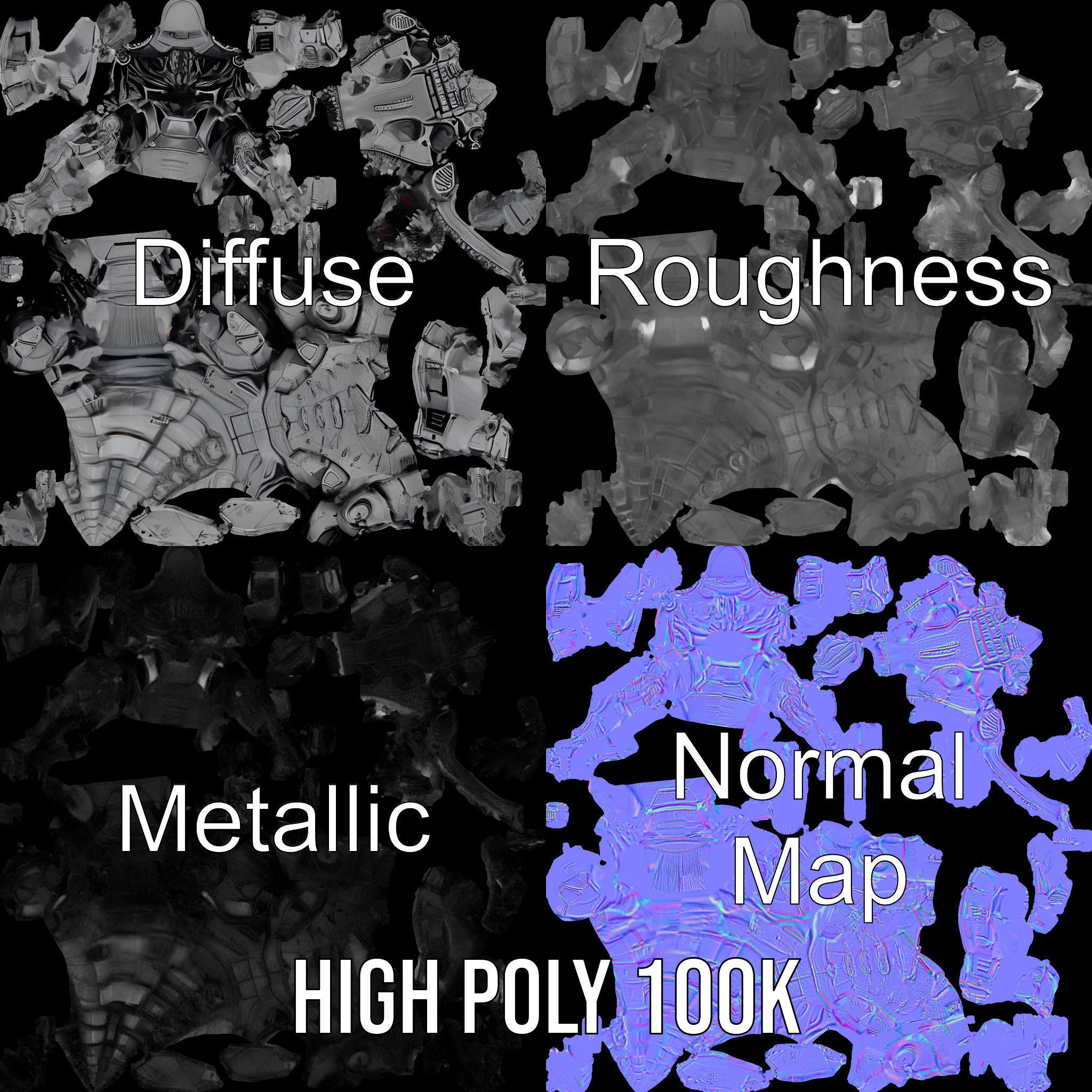 Futuristic Robotic Dinosaur Model Pack Low-poly 3D model_3