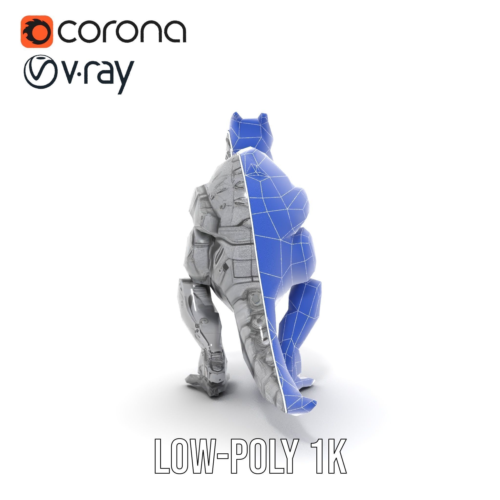 Futuristic Robotic Dinosaur Model Pack Low-poly 3D model_19