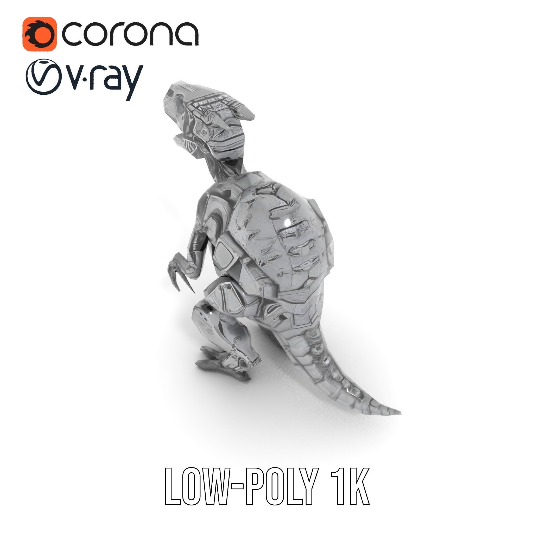 Futuristic Robotic Dinosaur Model Pack Low-poly 3D model_7