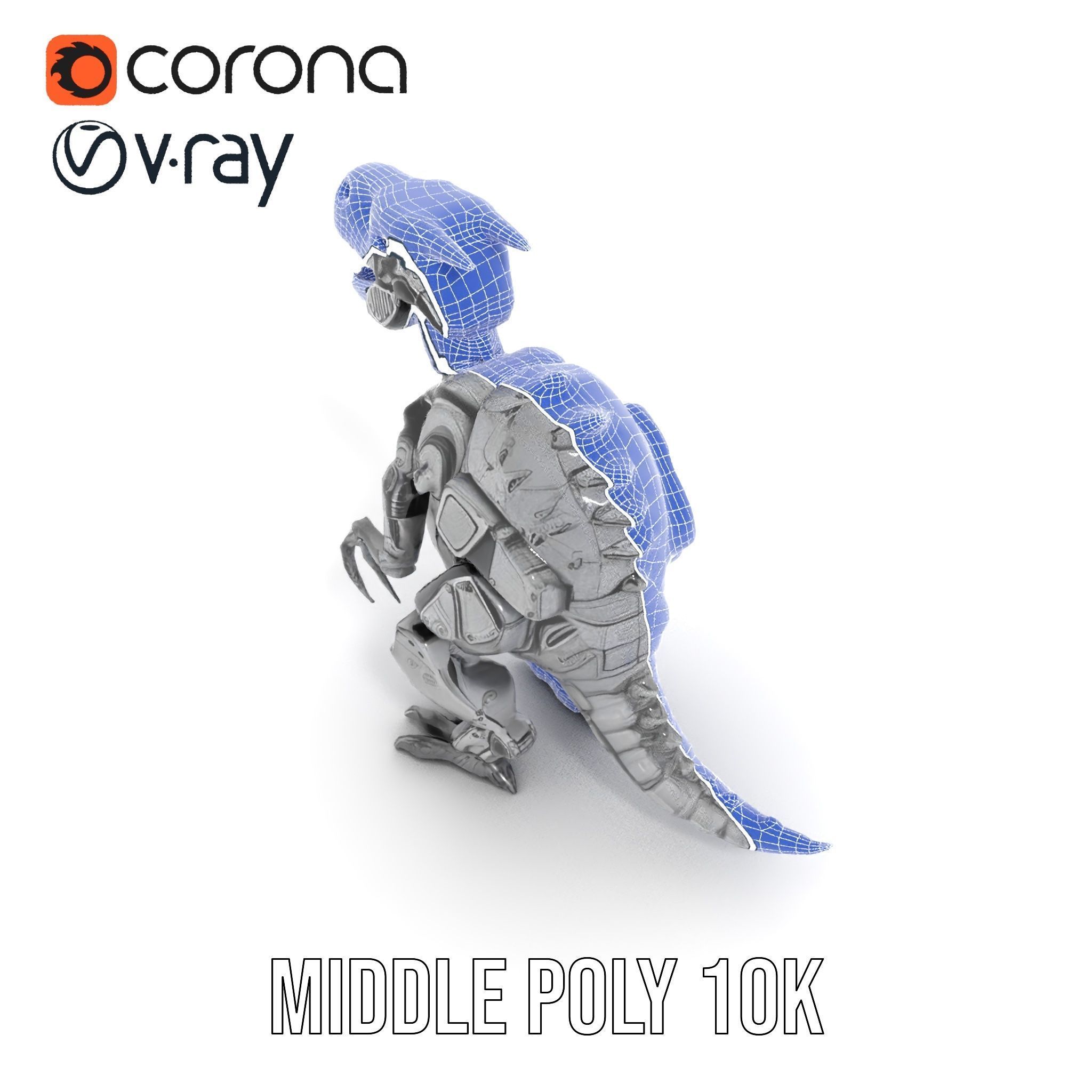Futuristic Robotic Dinosaur Model Pack Low-poly 3D model_24