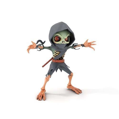 Skeleton Warrior Rigged and Animated D Character Model Low-poly 3D model