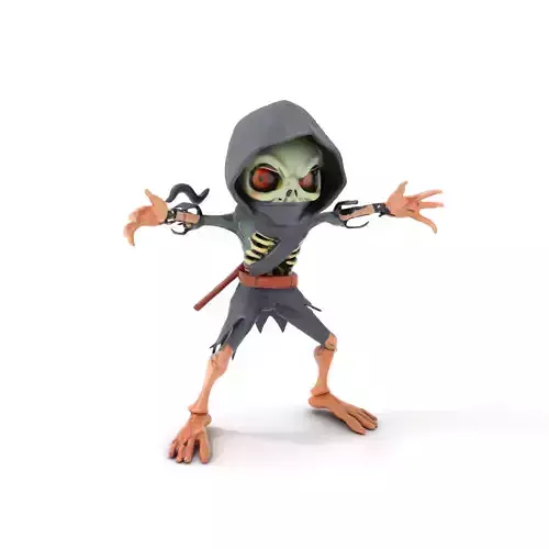Skeleton Warrior Rigged and Animated D Character Model