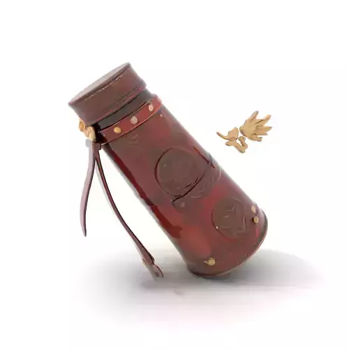 Ornate Leather Quiver with Metal Emblem Model Pack