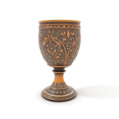 Ornate Goblet Model Pack with Intricate Patterns Low-poly 3D model