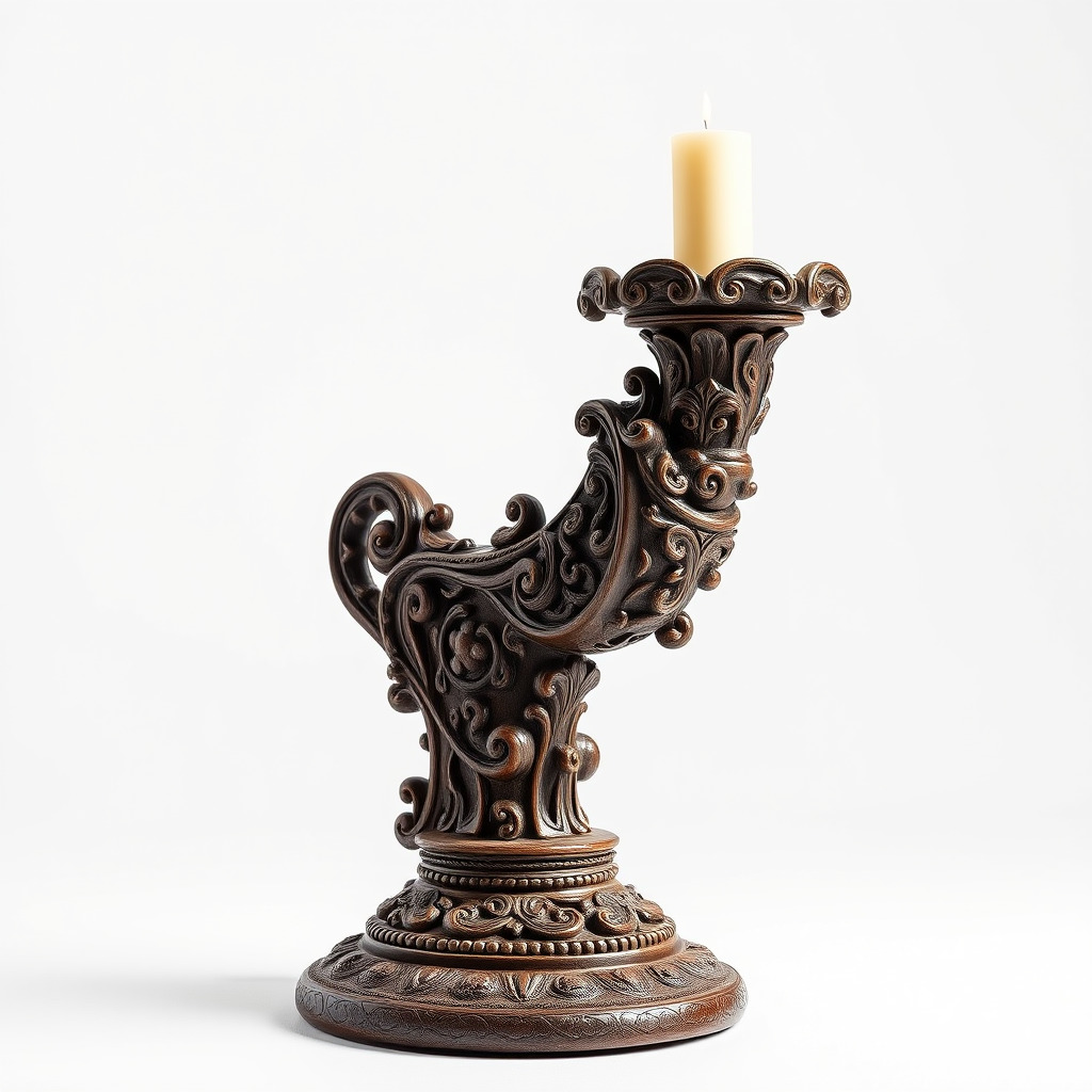 Ornate Candleholder D Model Pack Low-poly 3D model_3