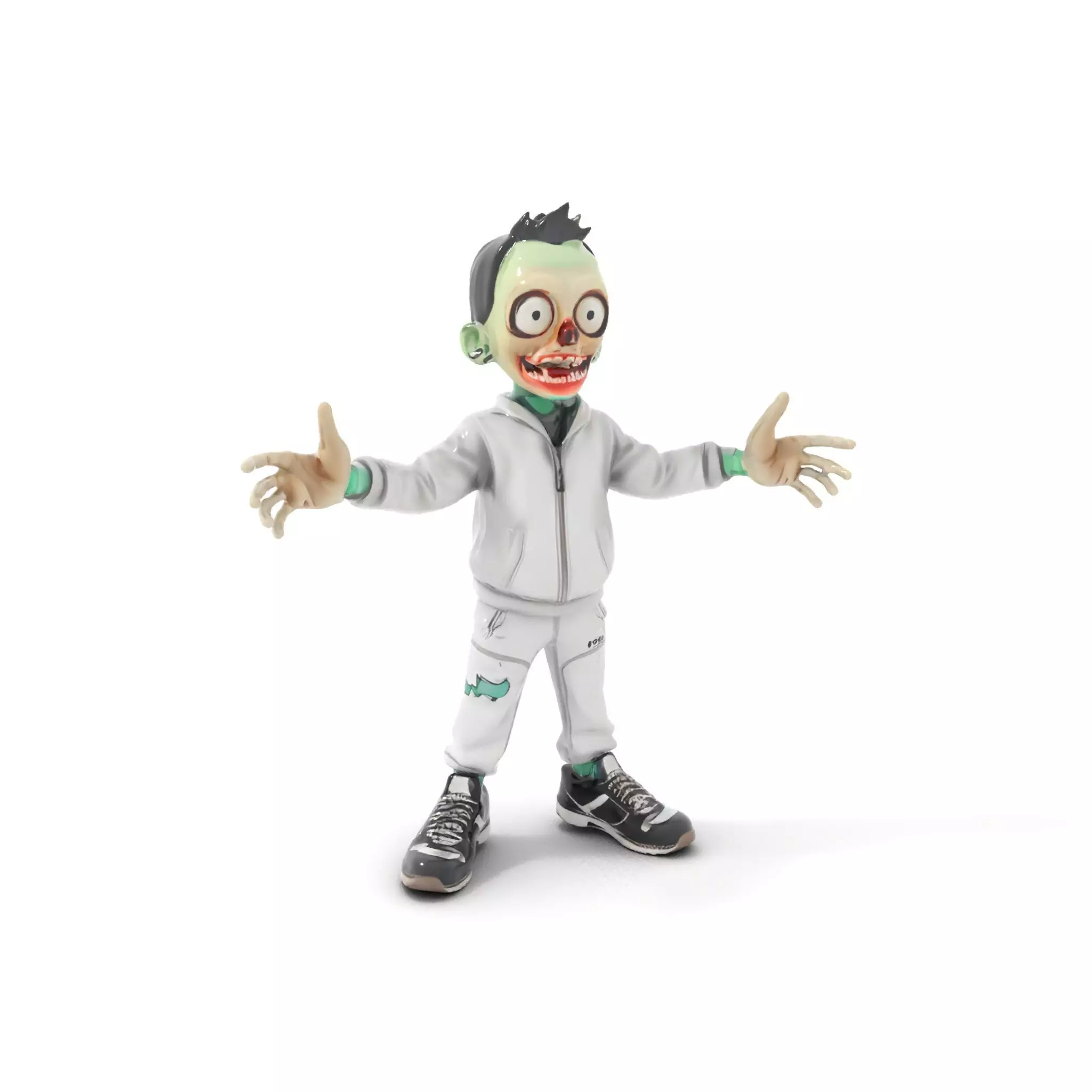 Zombie Cartoon Character Model Rigged and Animated Low-poly 3D model_0