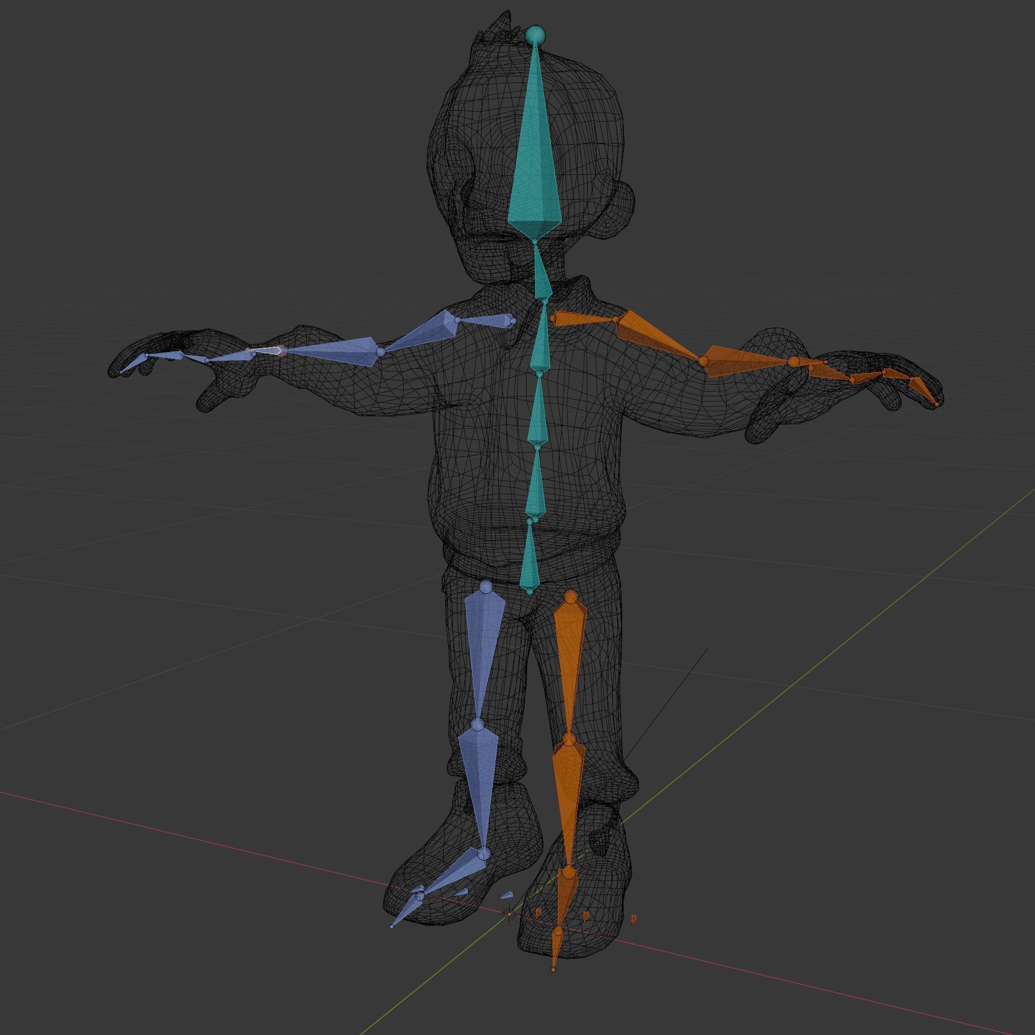 Zombie Cartoon Character Model Rigged and Animated Low-poly 3D model_6