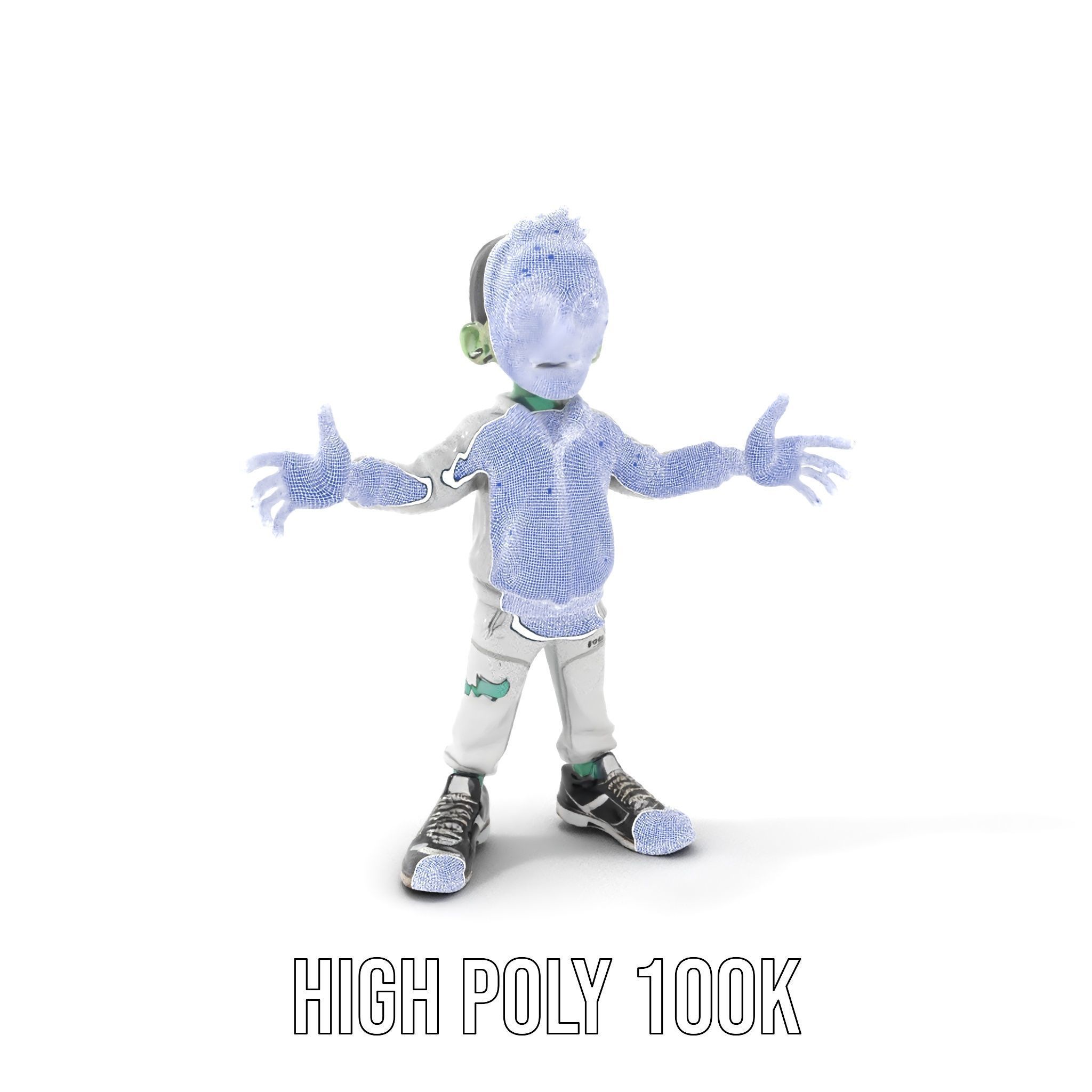 Zombie Cartoon Character Model Rigged and Animated Low-poly 3D model_4