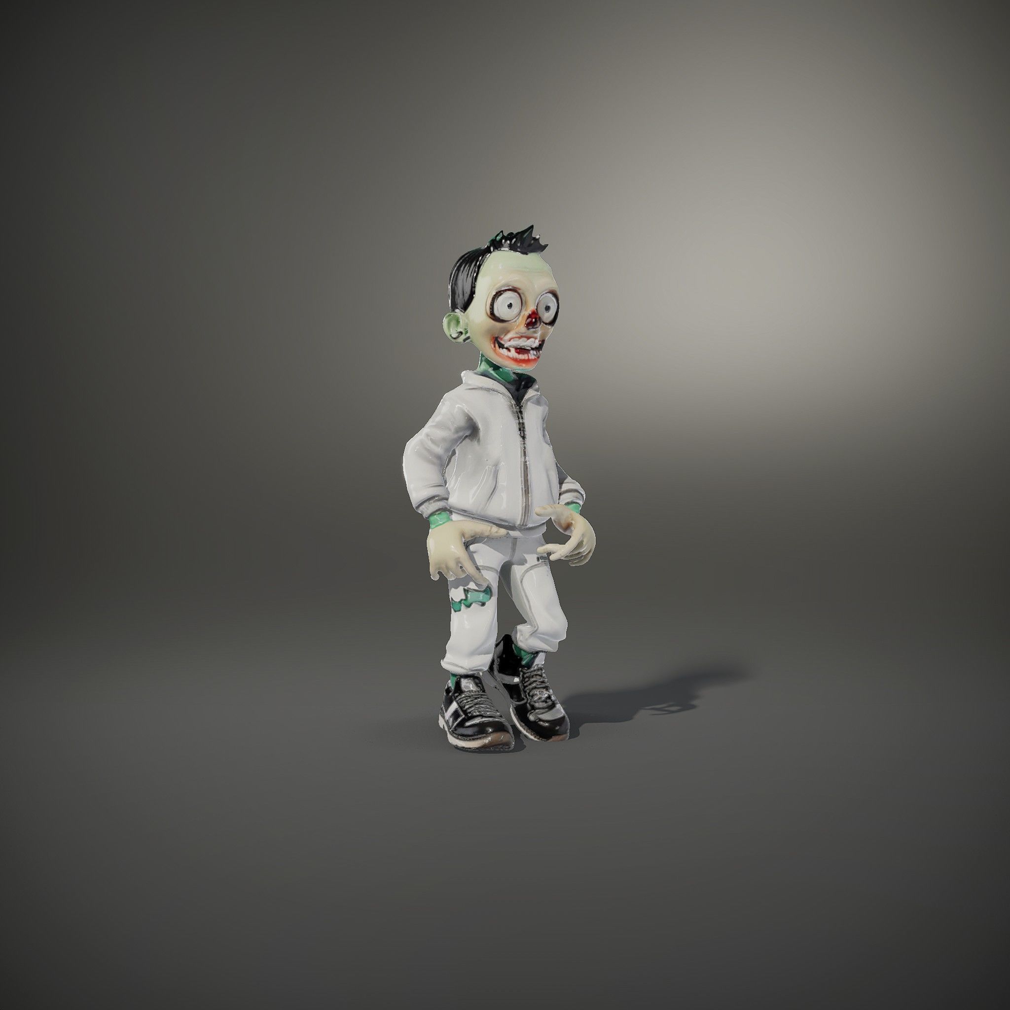 Zombie Cartoon Character Model Rigged and Animated Low-poly 3D model_35