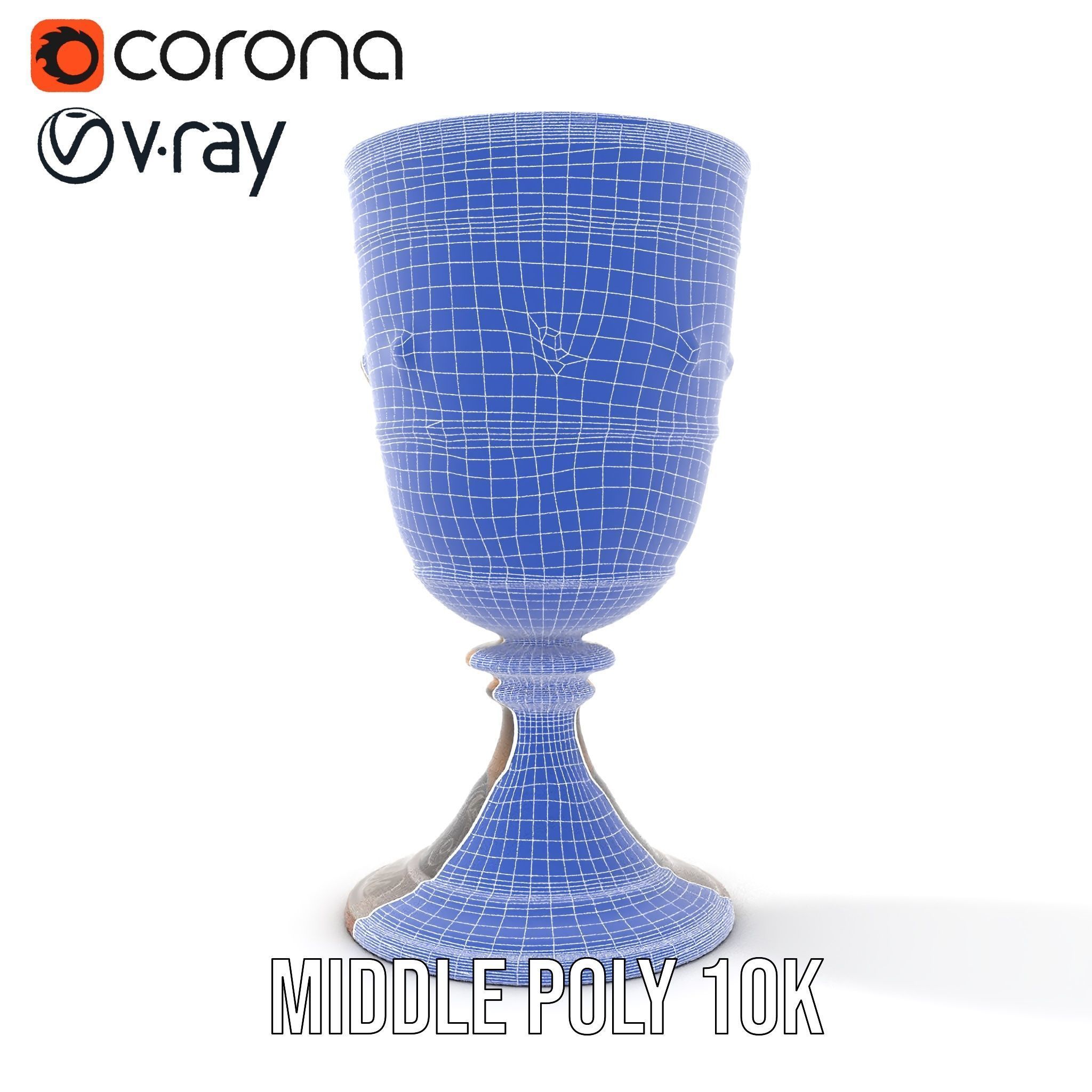 Medieval Ornate Goblet model pack Low-poly 3D model_26