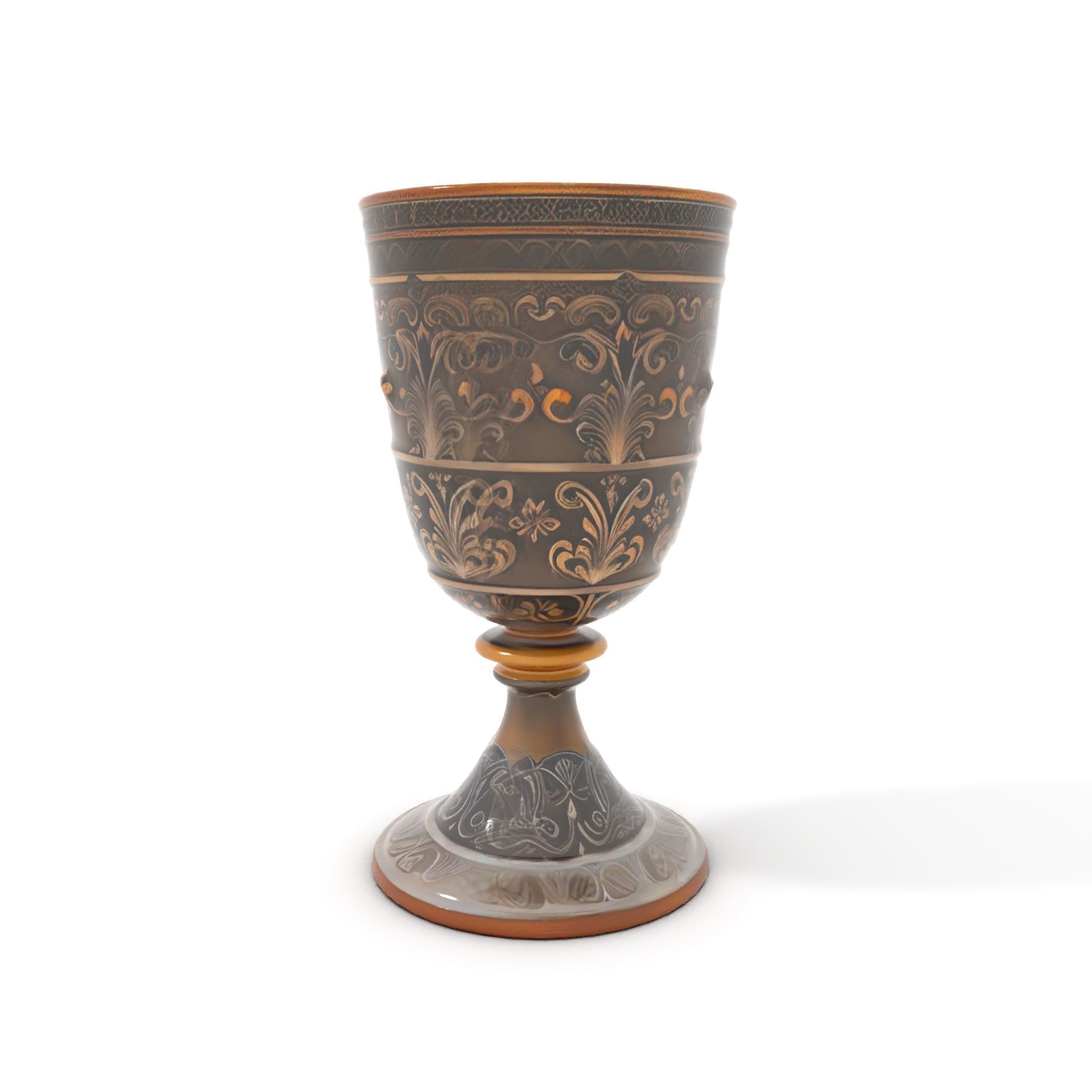 Medieval Ornate Goblet model pack Low-poly 3D model_5