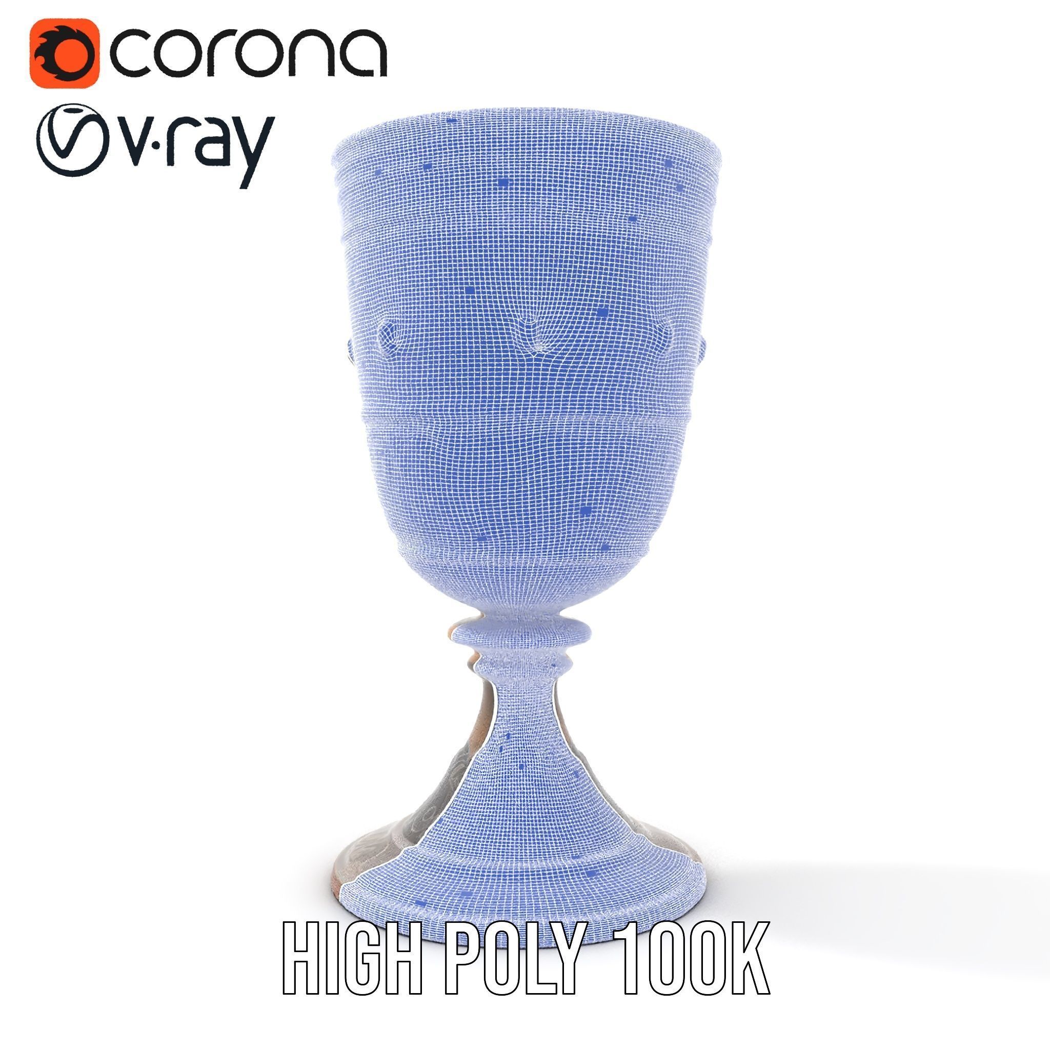 Medieval Ornate Goblet model pack Low-poly 3D model_25