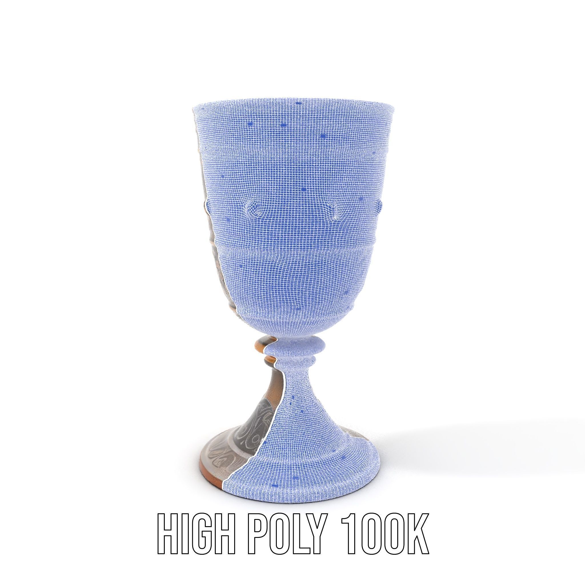Medieval Ornate Goblet model pack Low-poly 3D model_4
