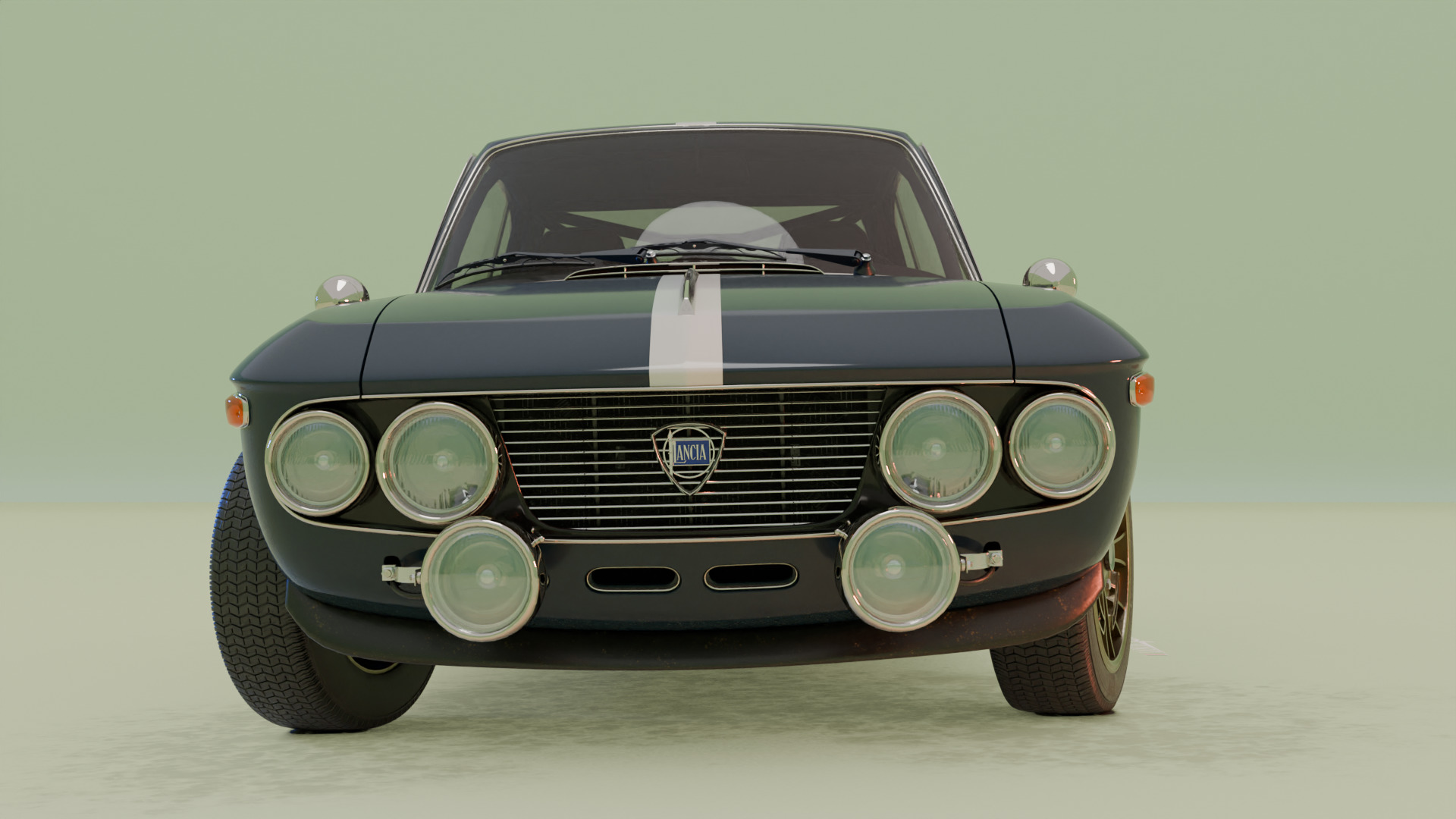 Lancia Fulvia Rallye car 3D model_1