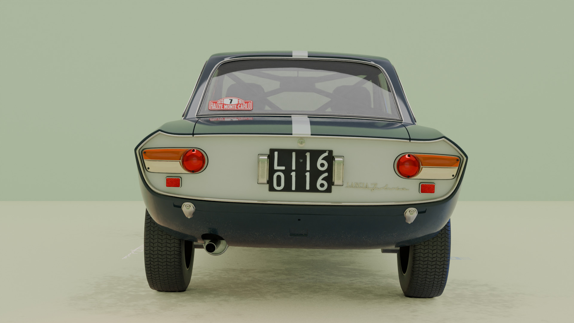 Lancia Fulvia Rallye car 3D model_3