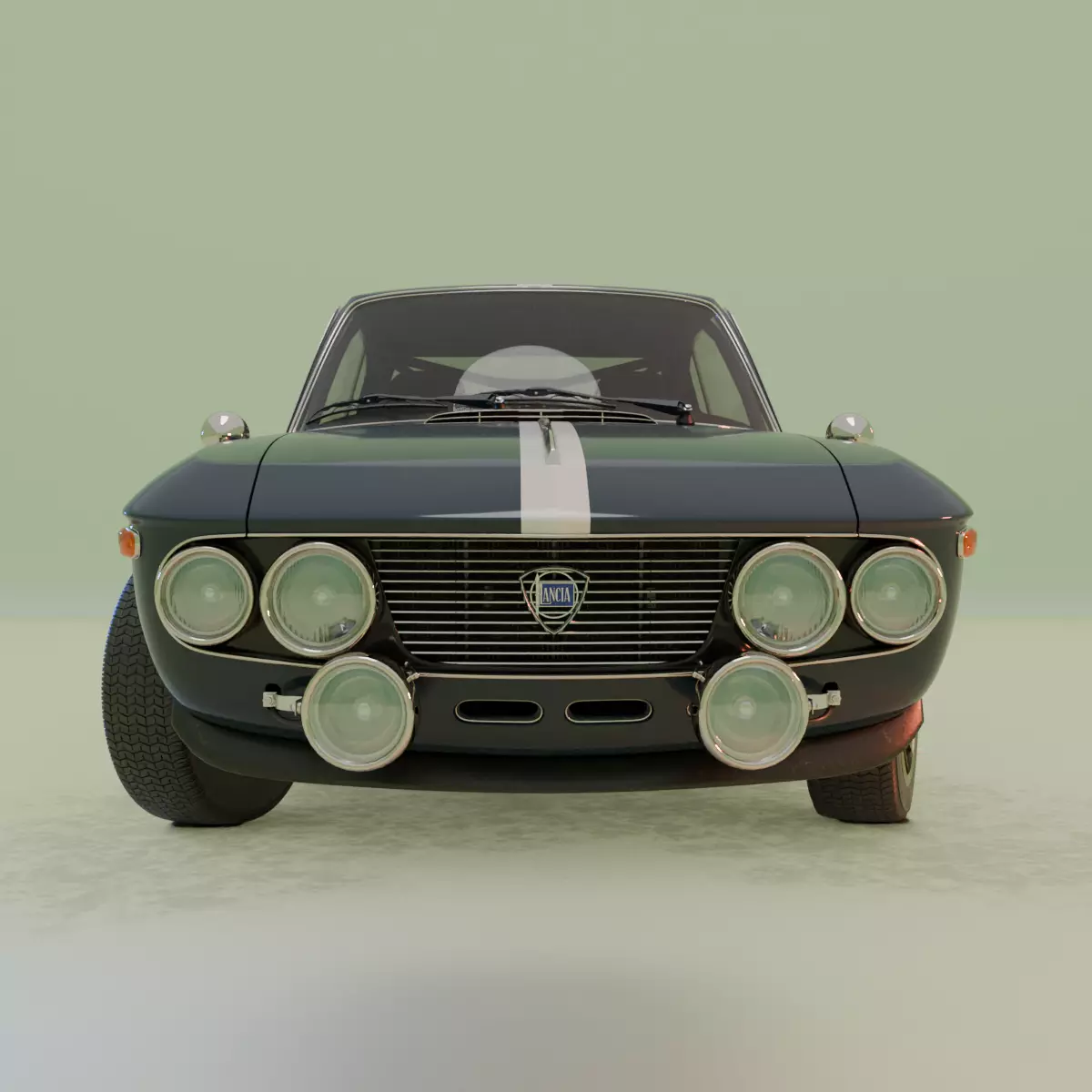 Lancia Fulvia Rallye car 3D model_0