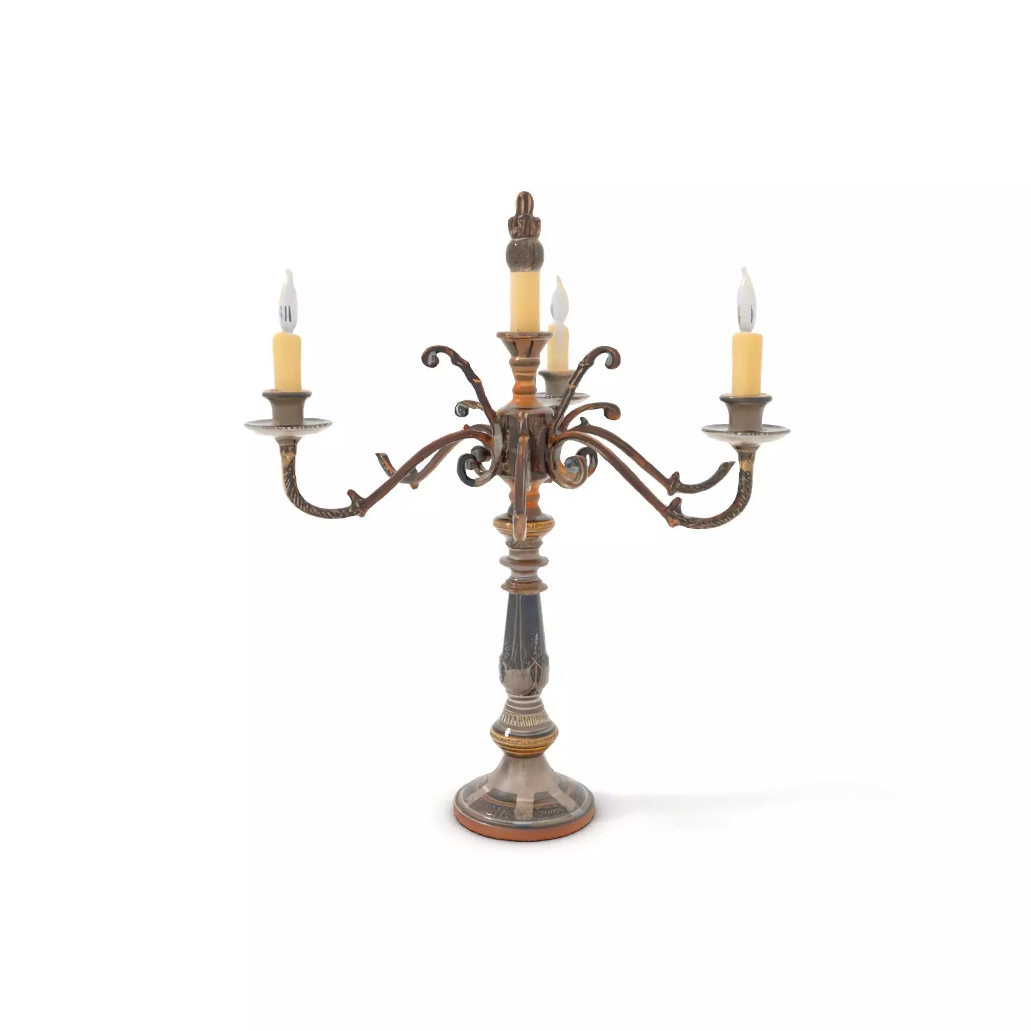 Antique Candle Holder with Detailing Model Pack Low-poly 3D model_0