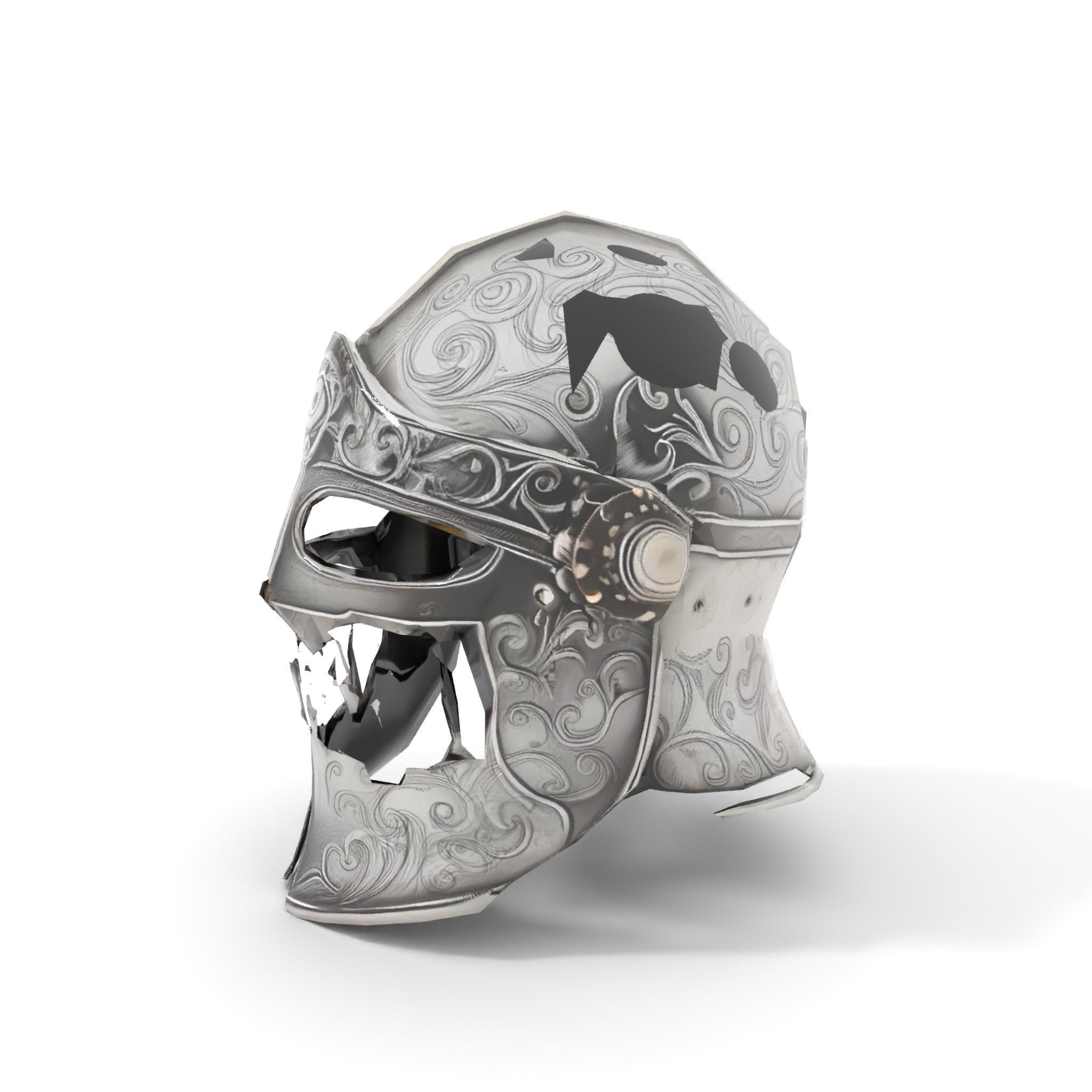 Medieval Decorative Helmet model pack Low-poly 3D model_7
