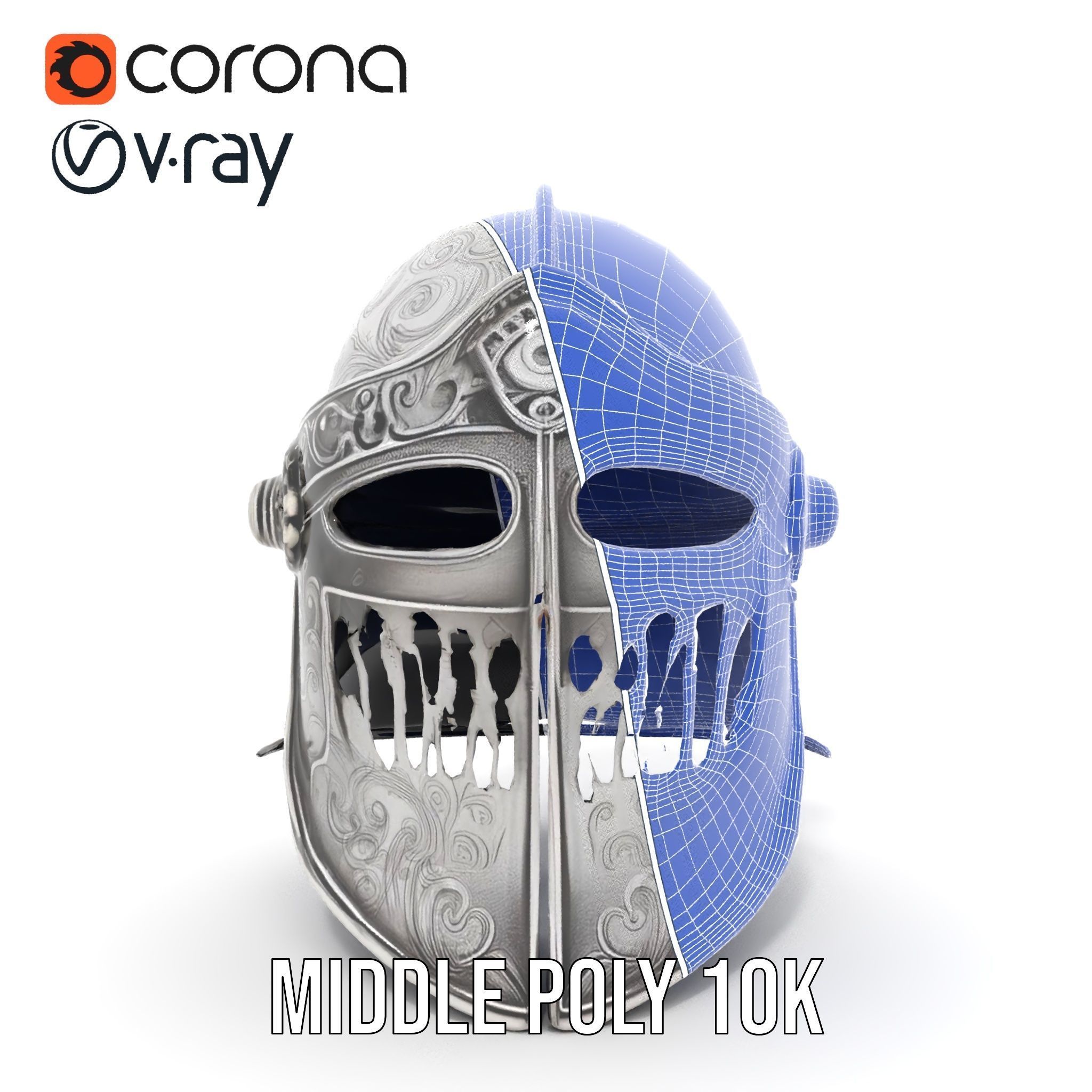 Medieval Decorative Helmet model pack Low-poly 3D model_18