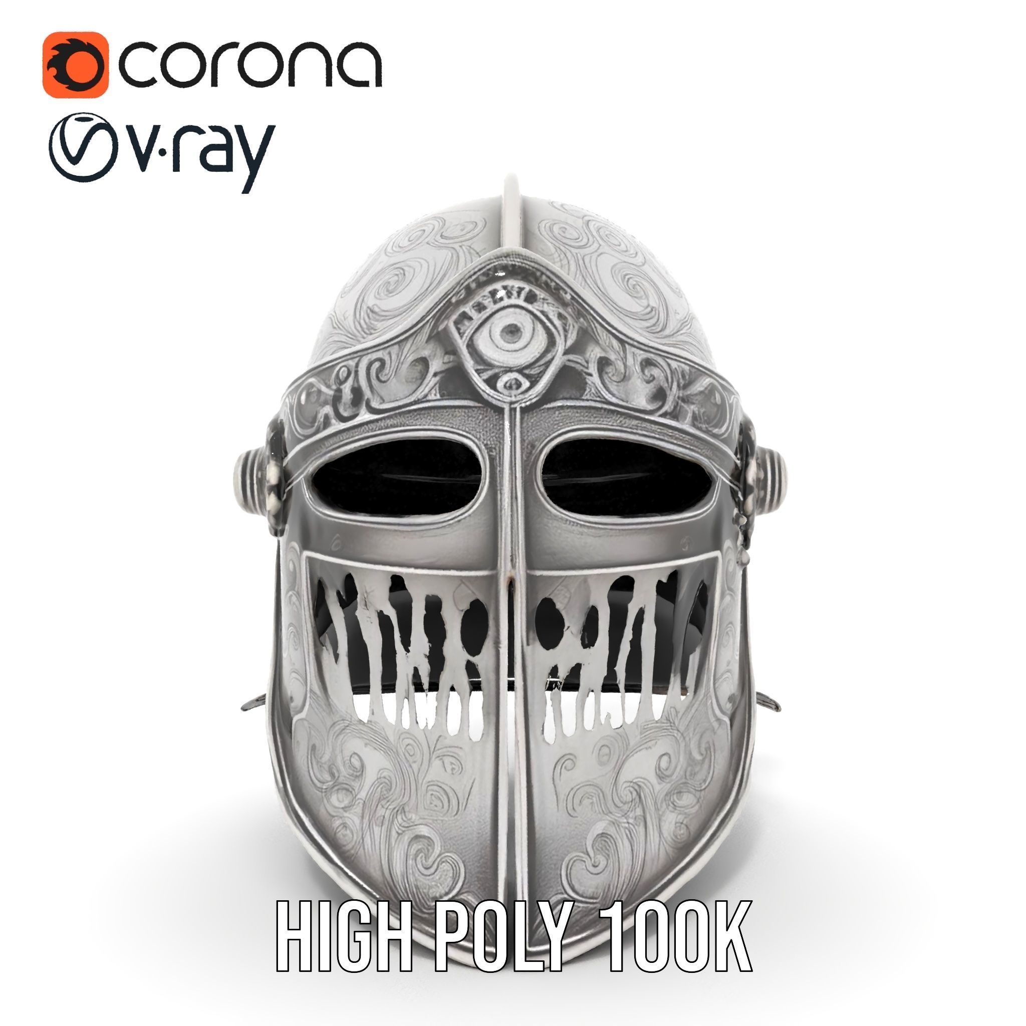 Medieval Decorative Helmet model pack Low-poly 3D model_25