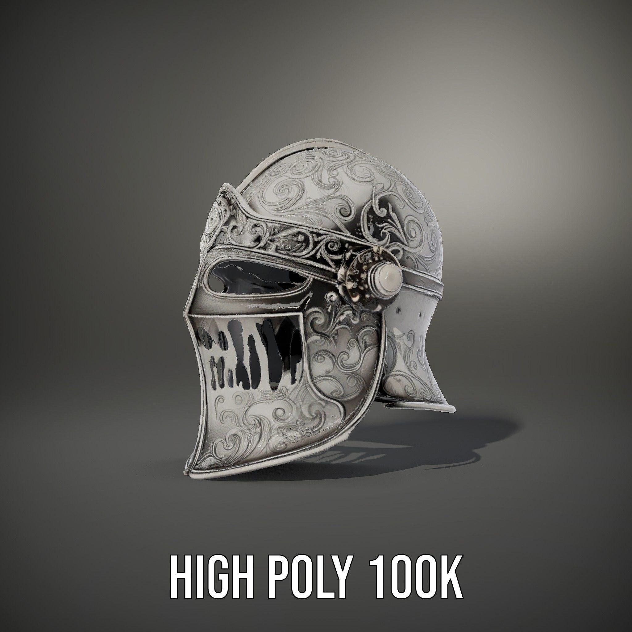 Medieval Decorative Helmet model pack Low-poly 3D model_14