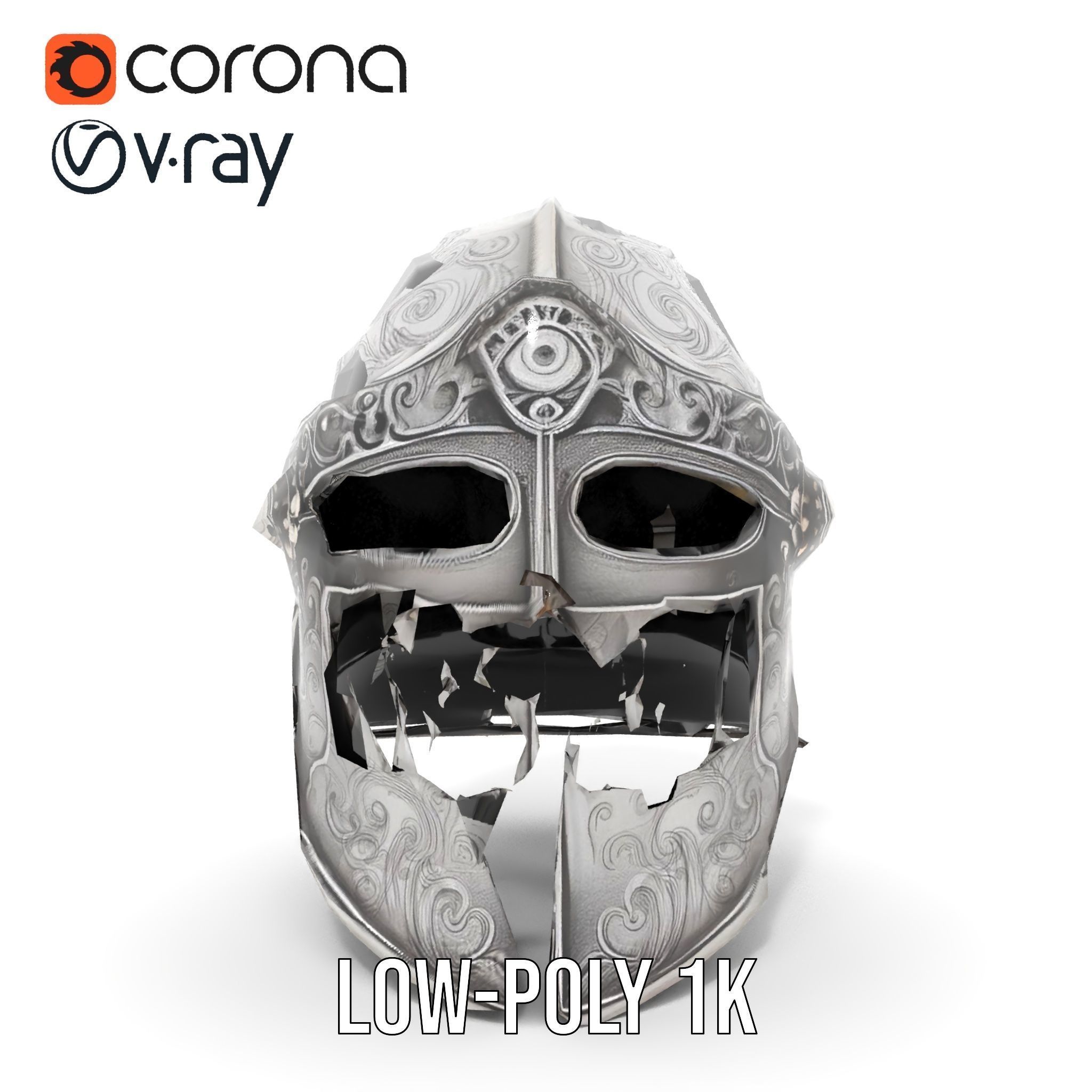 Medieval Decorative Helmet model pack Low-poly 3D model_24