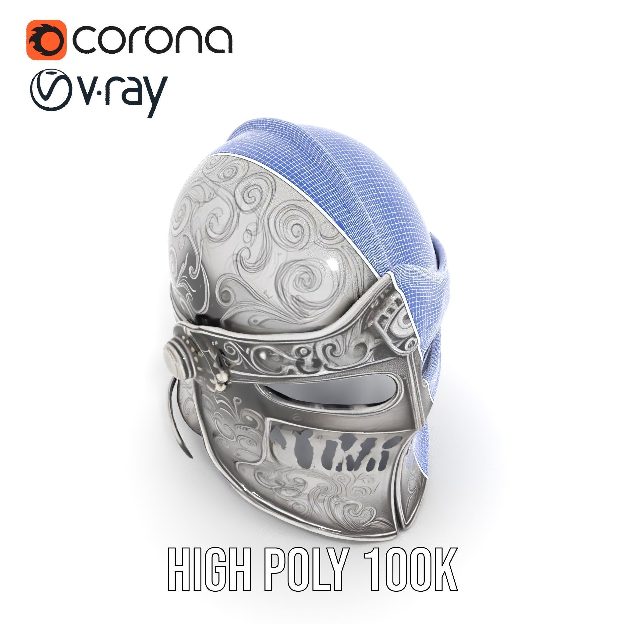 Medieval Decorative Helmet model pack Low-poly 3D model_32