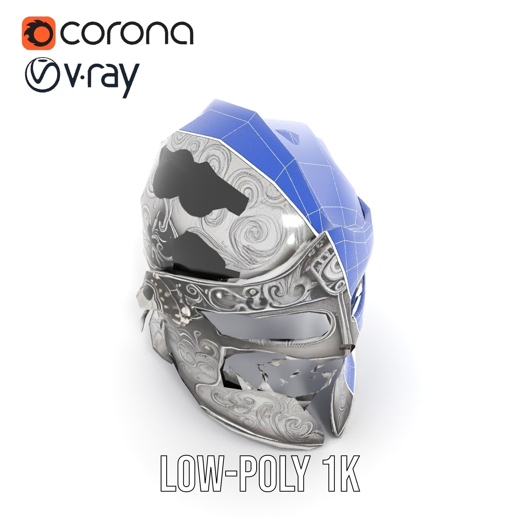 Medieval Decorative Helmet model pack Low-poly 3D model_27