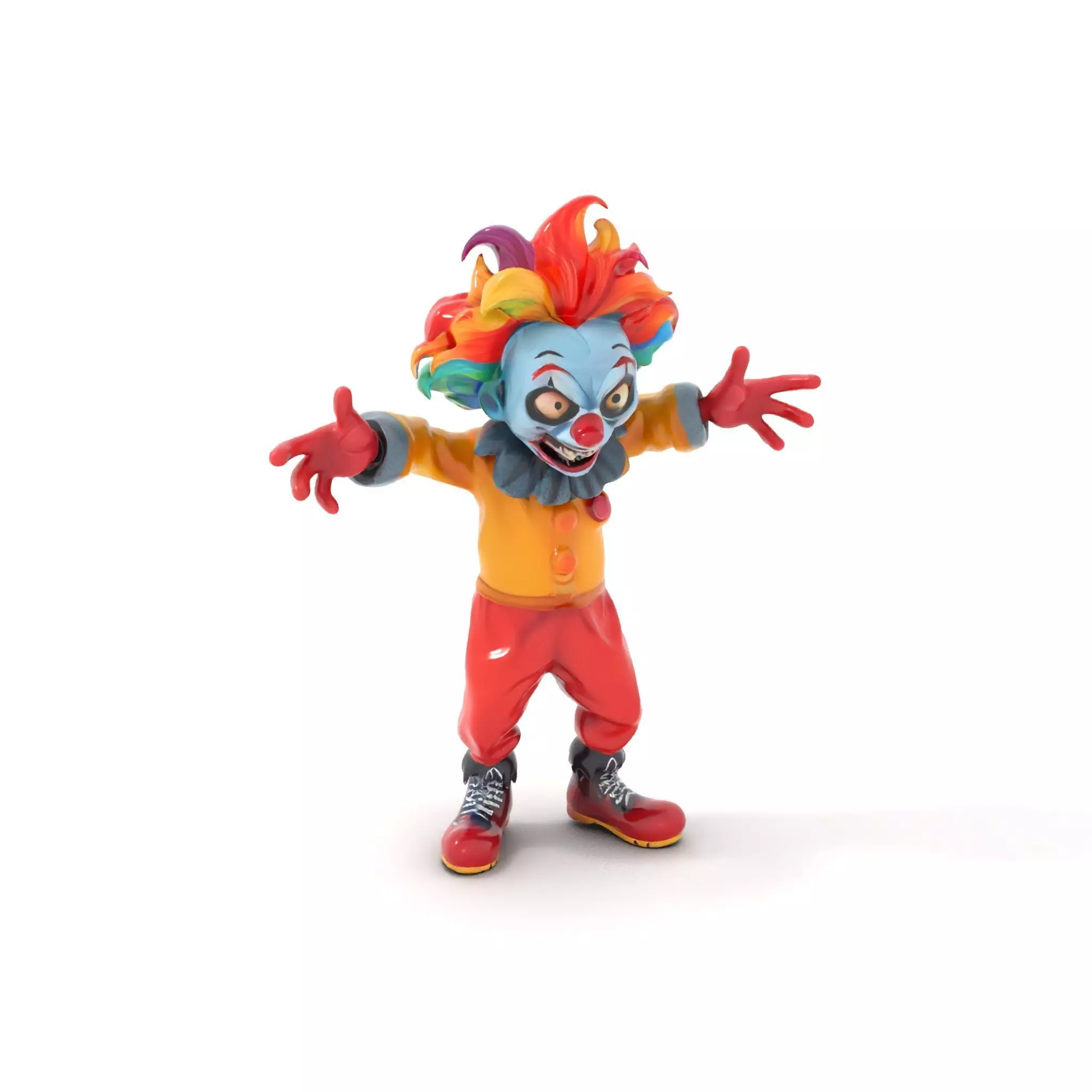 Colorful Mischievous Clown Character Model Rigged and Animated Low-poly 3D model