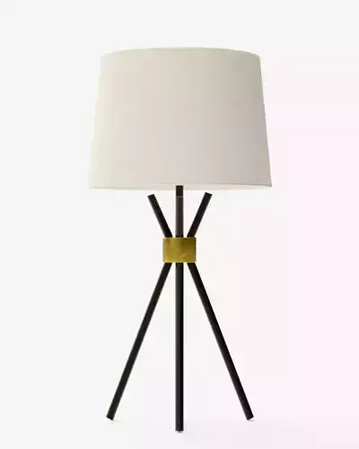 Adesso Benson - Black and Antique Brass Tripod Table Lamp