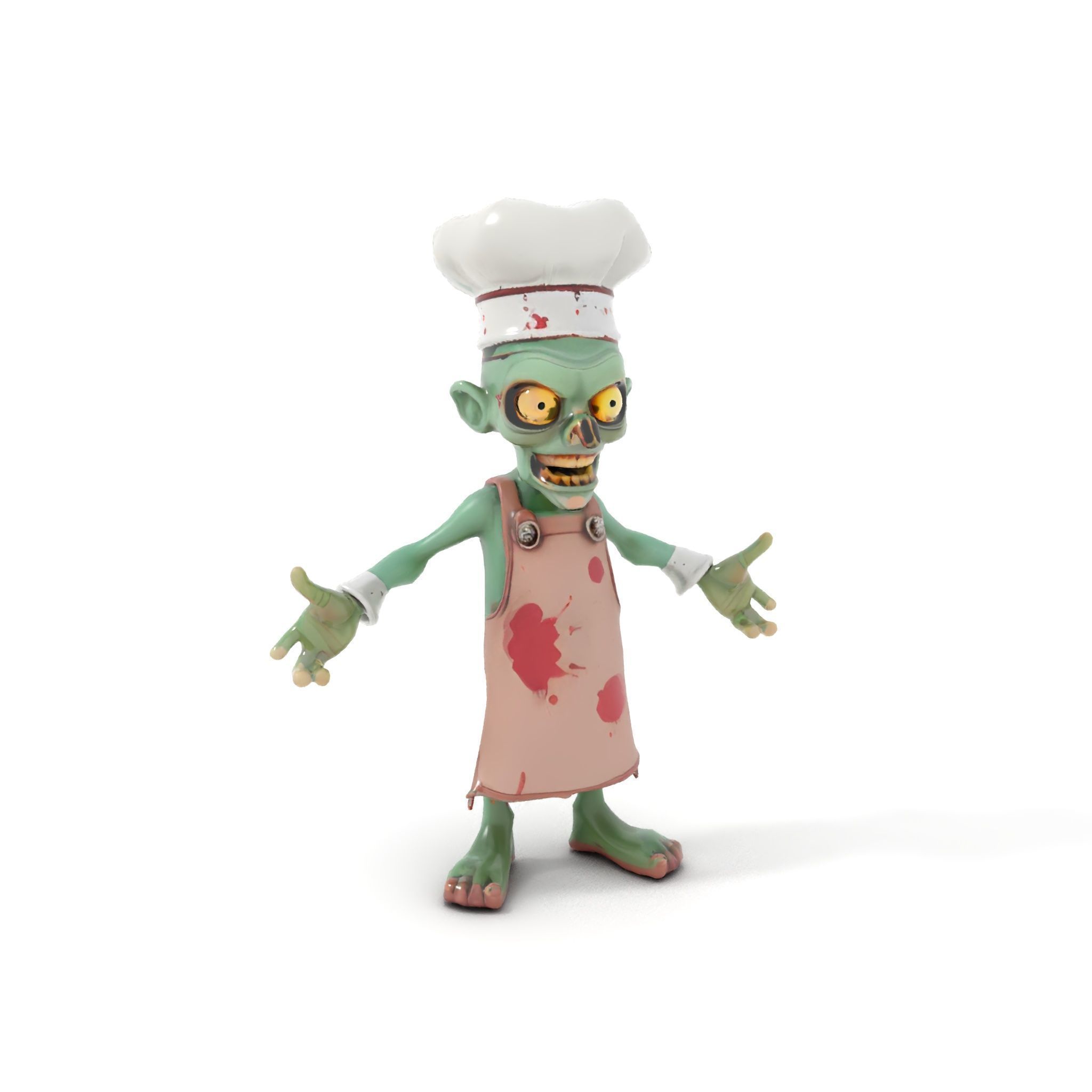 Zombie Chef Character Model  Rigged and Animated Low-poly 3D model_24