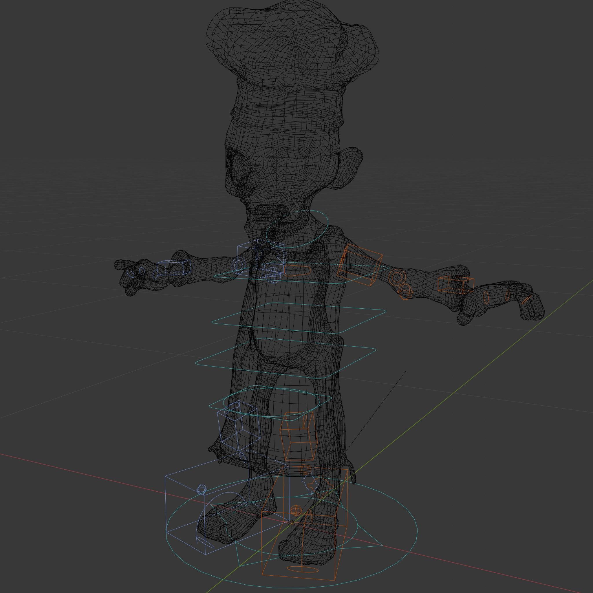 Zombie Chef Character Model  Rigged and Animated Low-poly 3D model_5