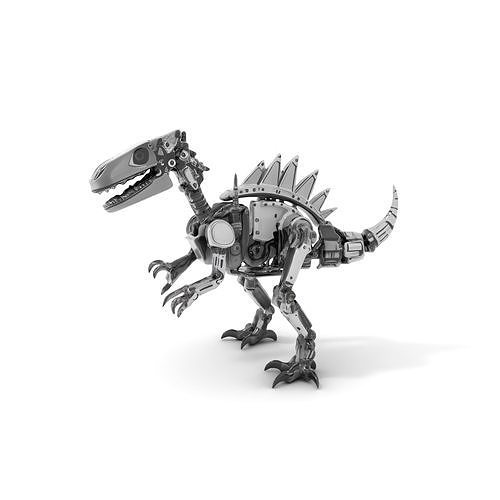 Metallic Dinosaur Robot Model Pack Low-poly 3D model